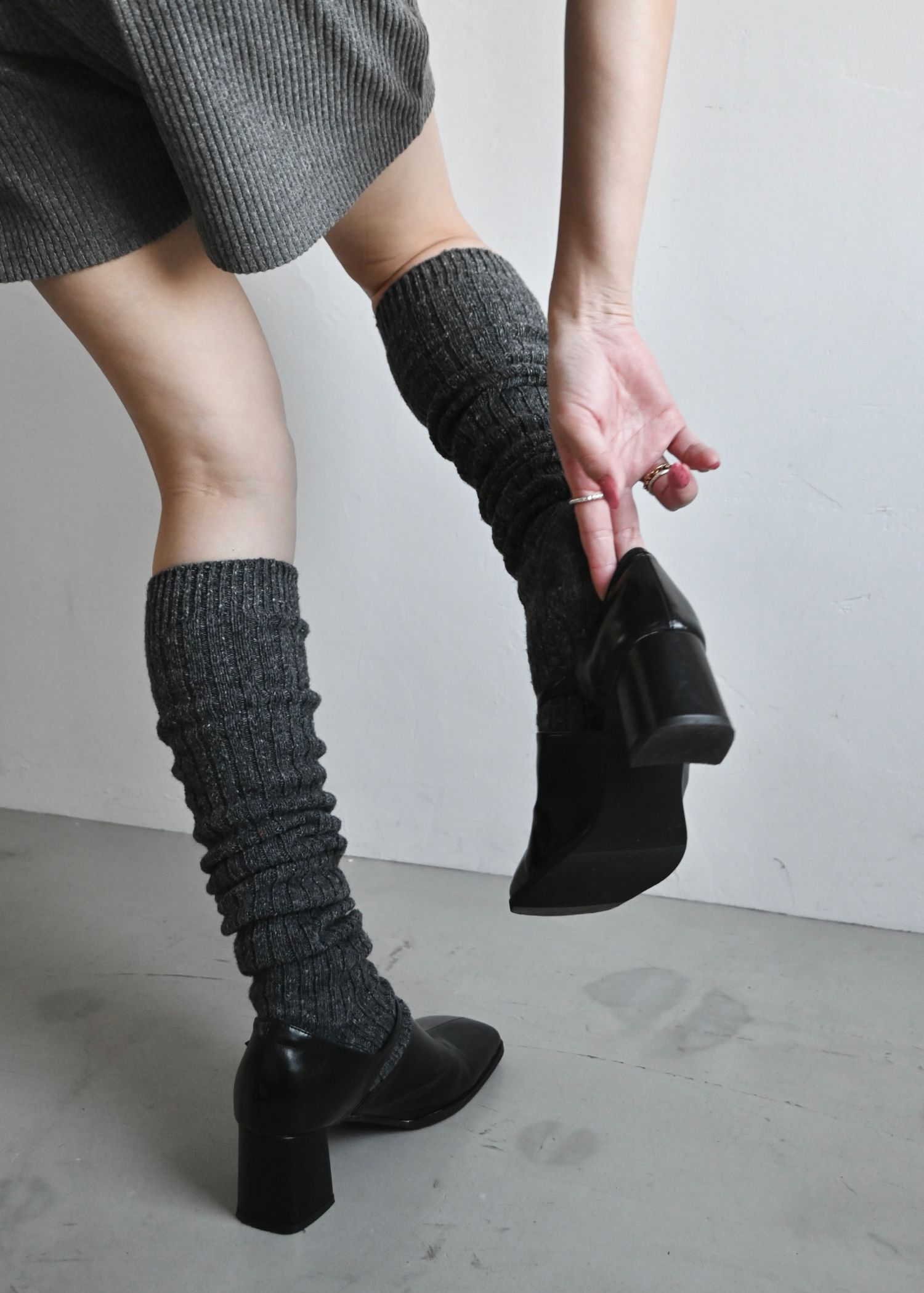 melange nep yarn high socks