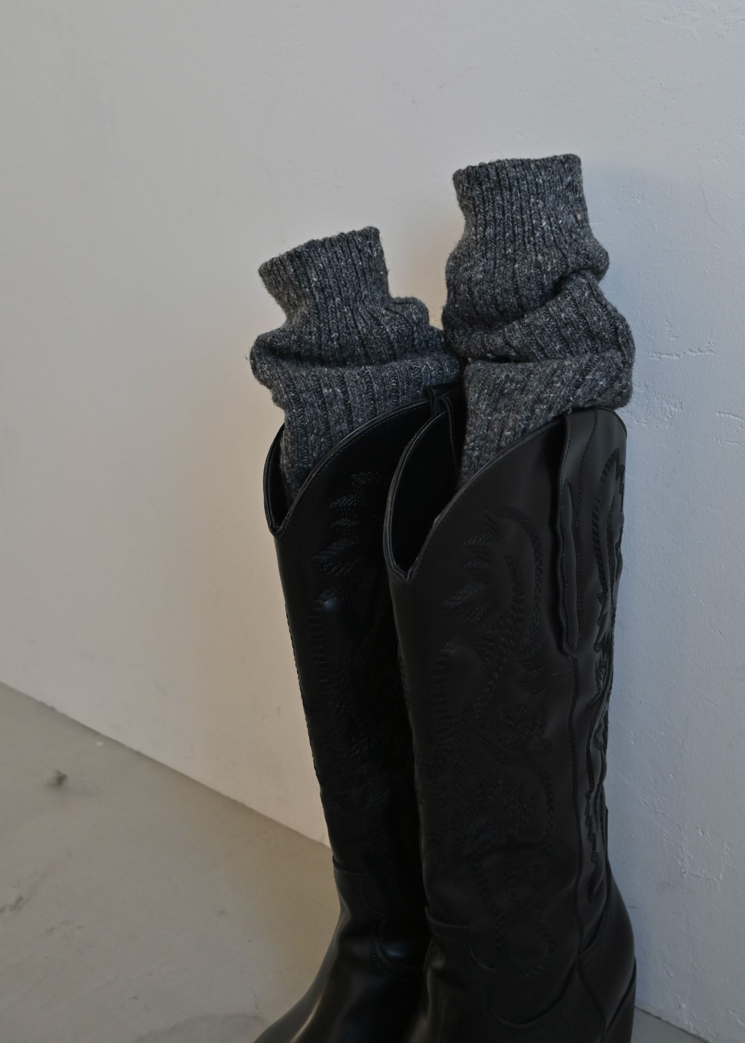 melange nep yarn high socks