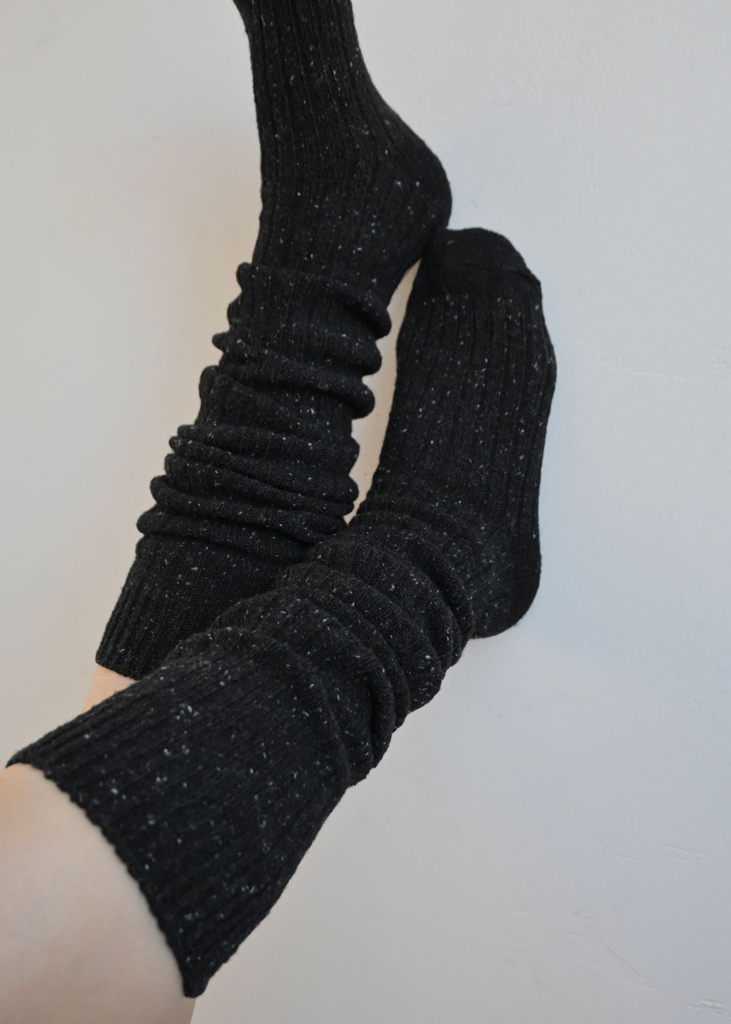melange nep yarn high socks