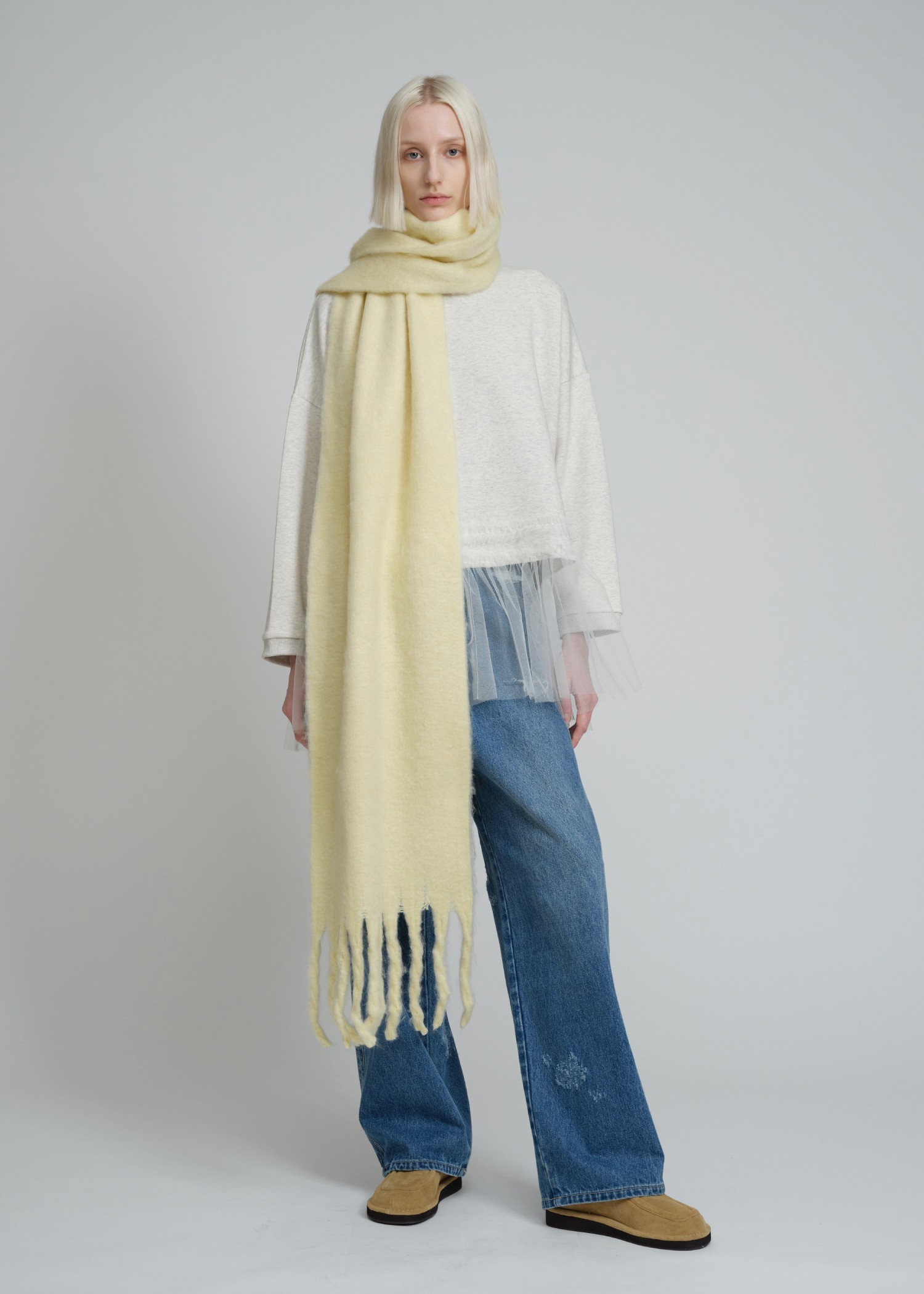 マフラー・ストール WOOALONG Fuzzy muffler WHITE WL244KMF01WWHT WOOALONG(ウアロン) マフラー・ストール(レディース) - 海外通販