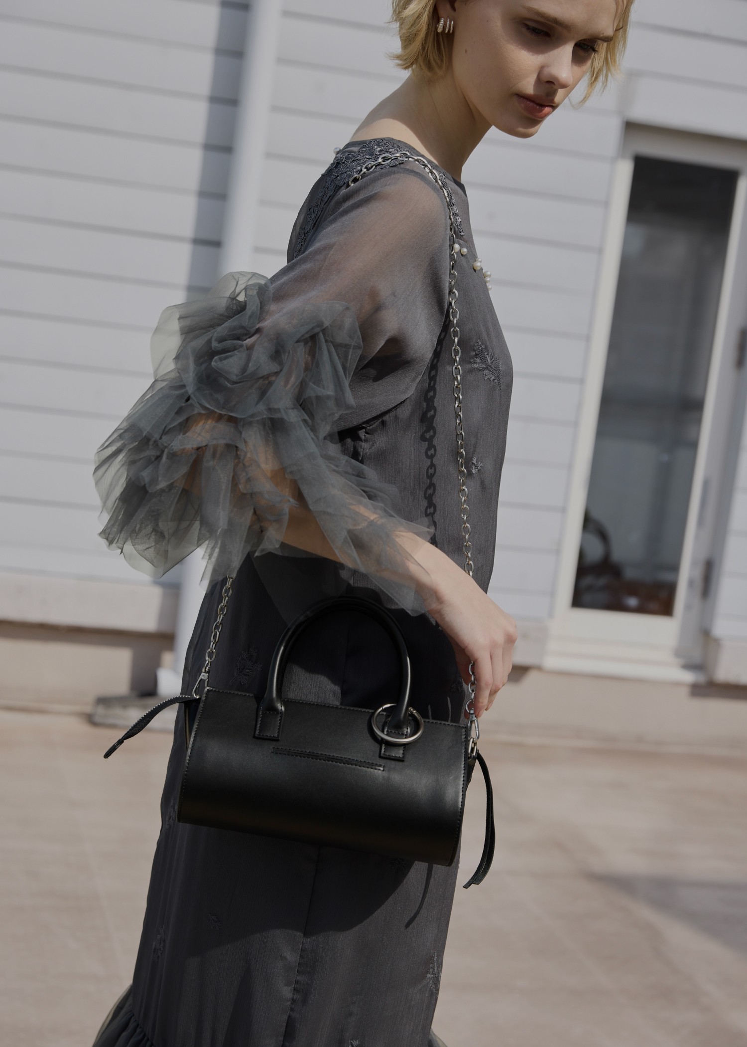 cylinder real leather mulch bag