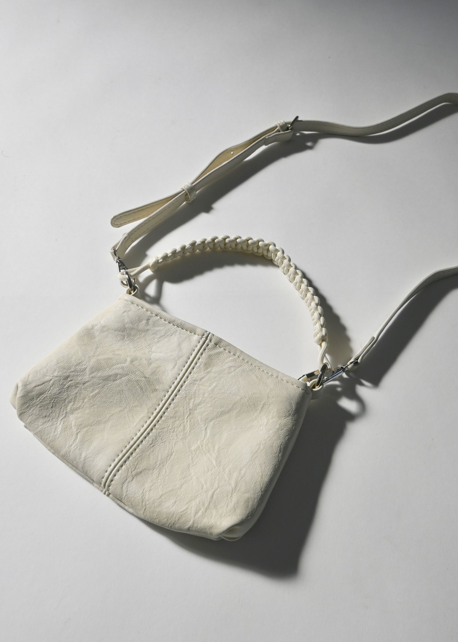 braided handle square shoulder bag