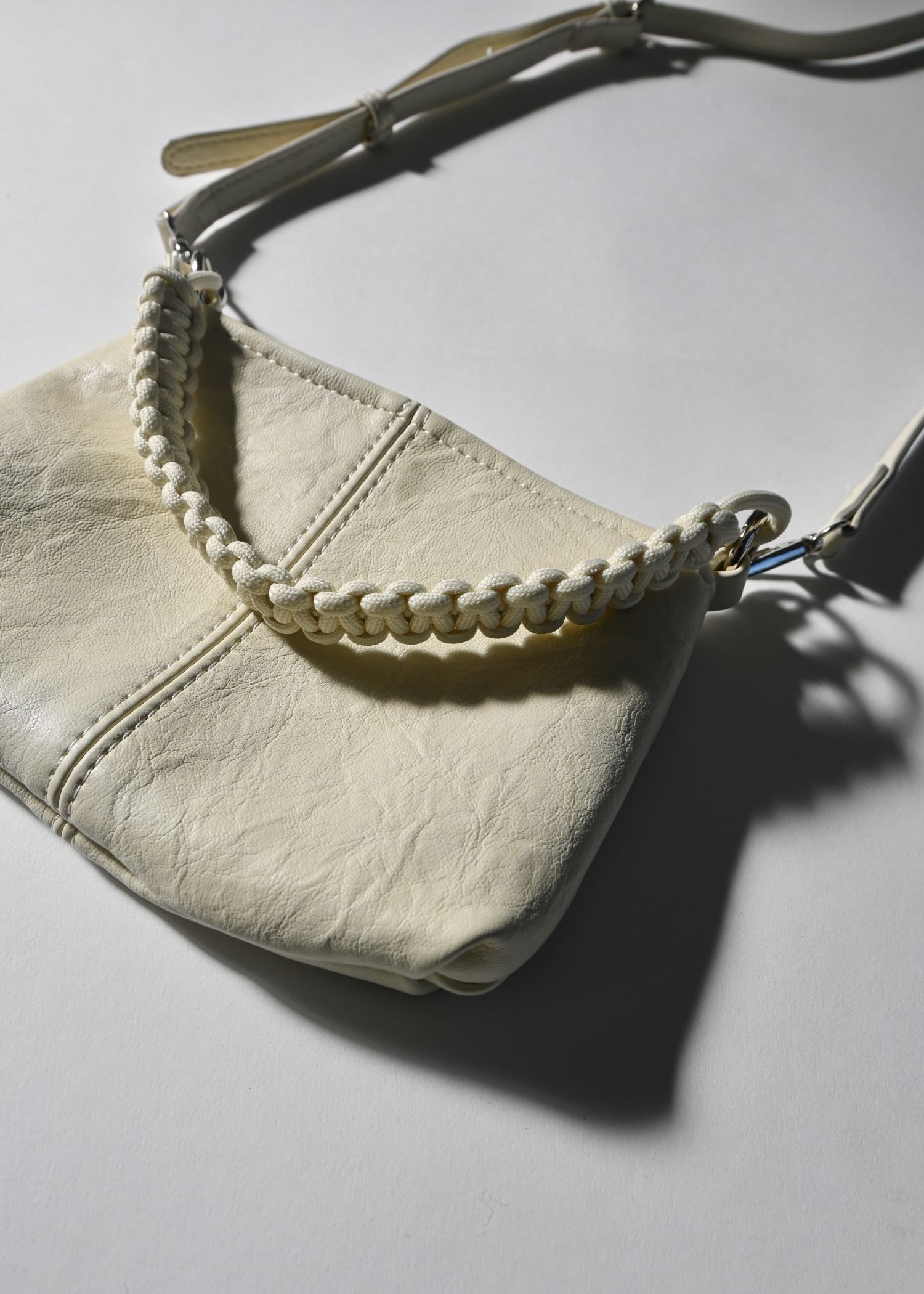 braided handle square shoulder bag