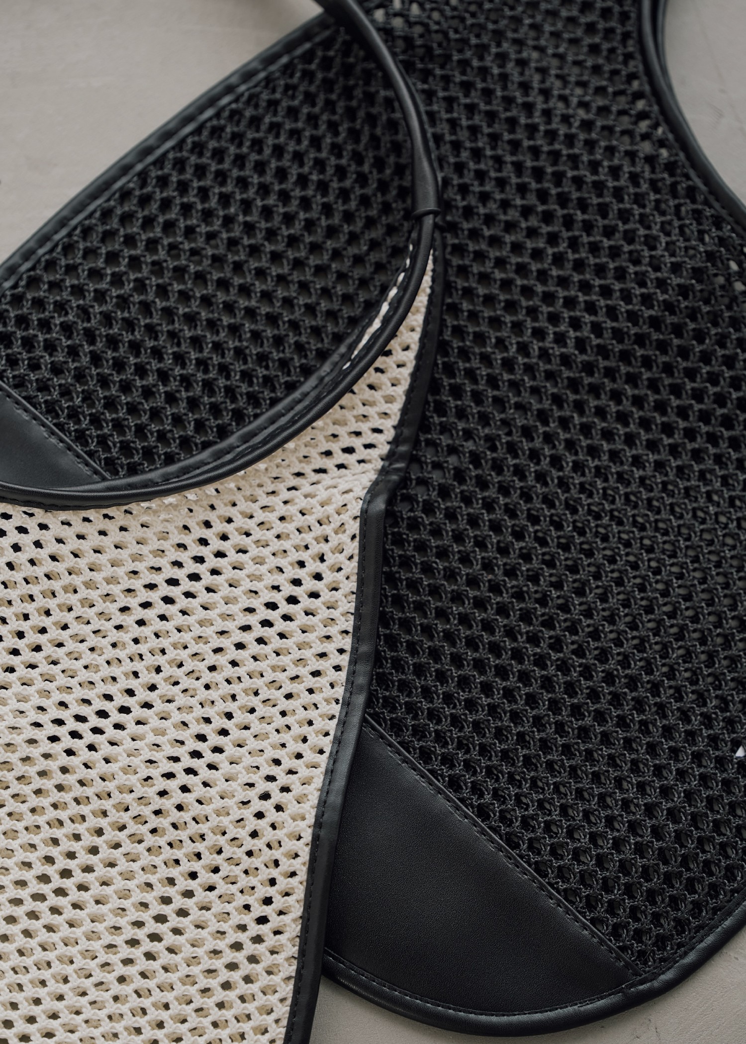 mesh bicolor tote bag