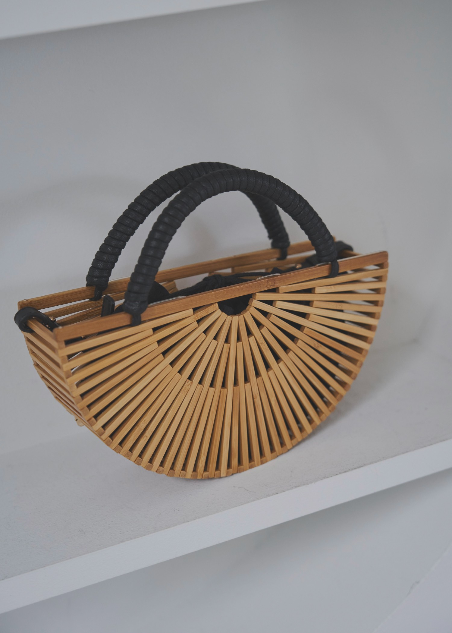 half circle bamboo bag