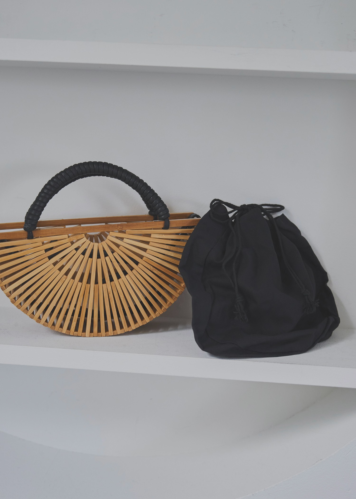 half circle bamboo bag