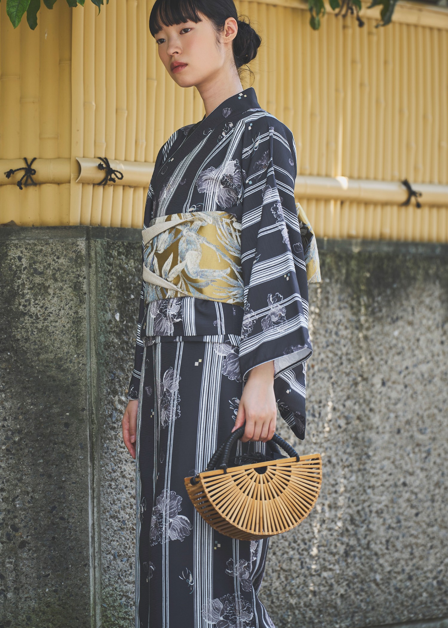 half circle bamboo bag