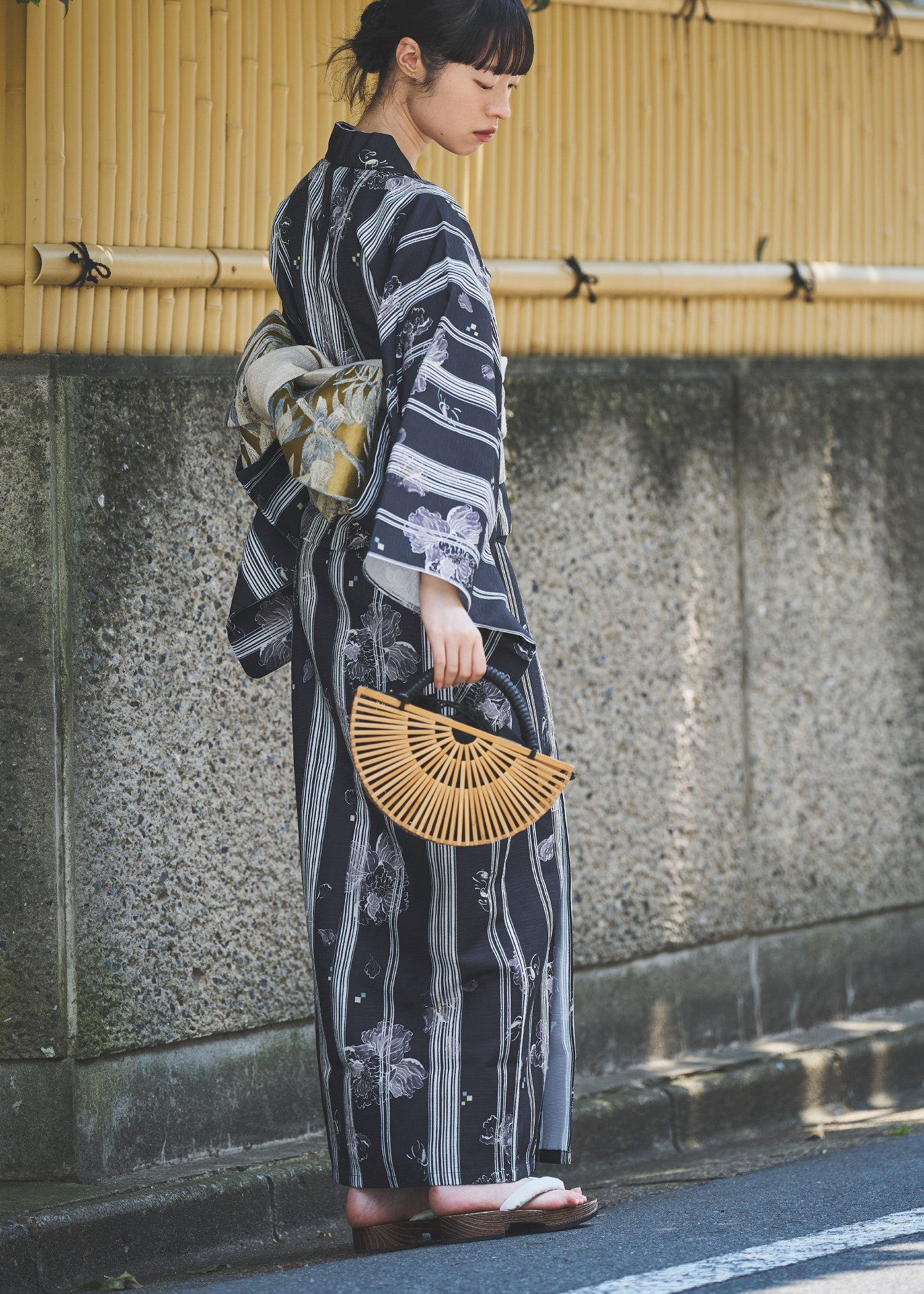 half circle bamboo bag