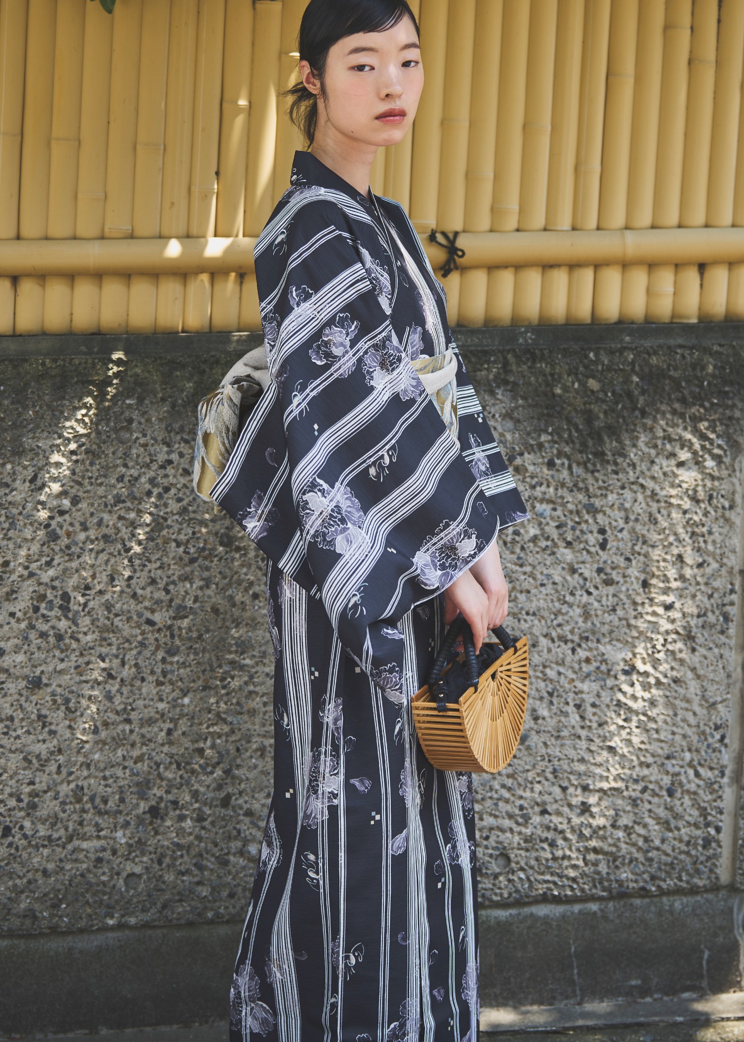 half circle bamboo bag