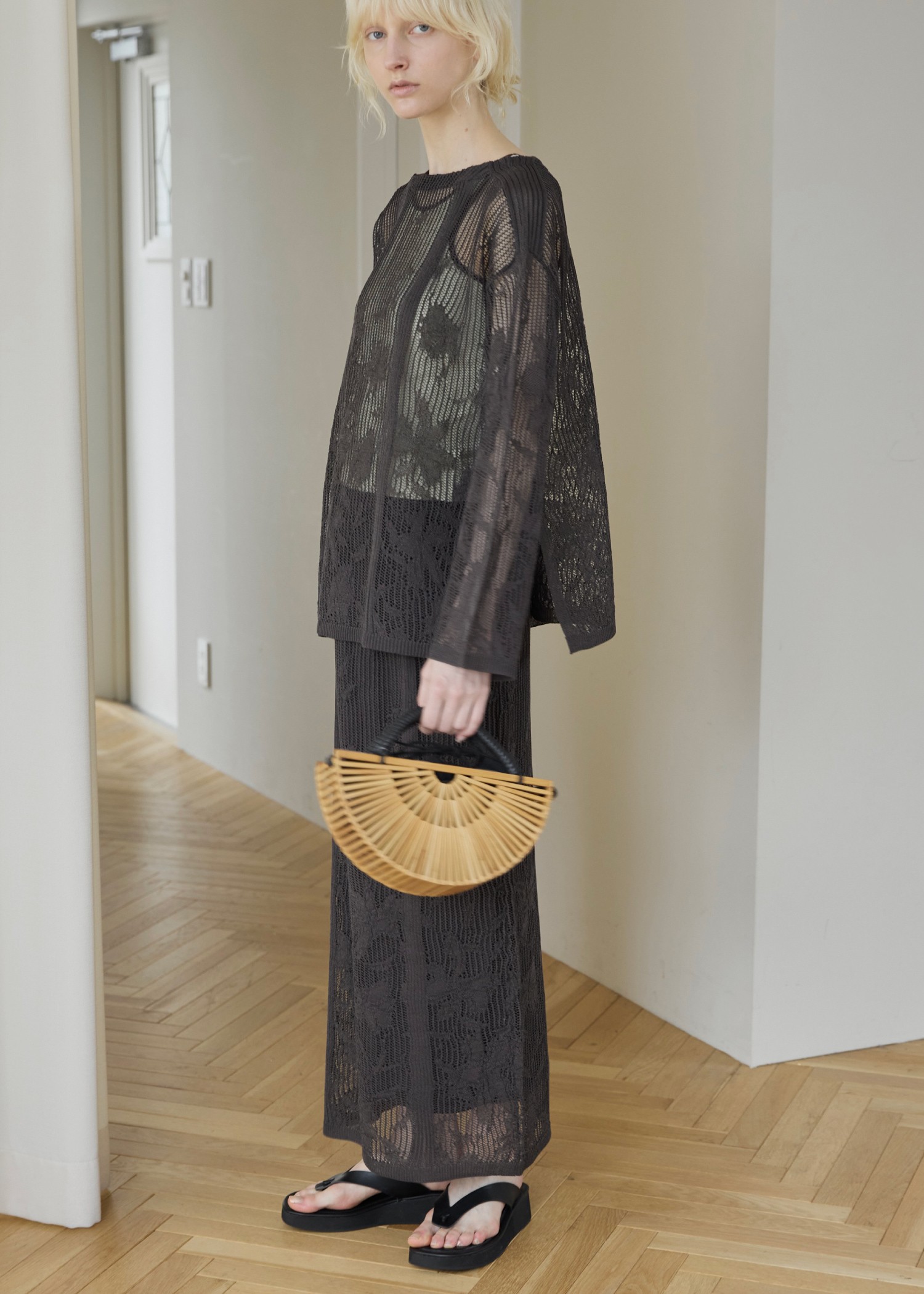 half circle bamboo bag