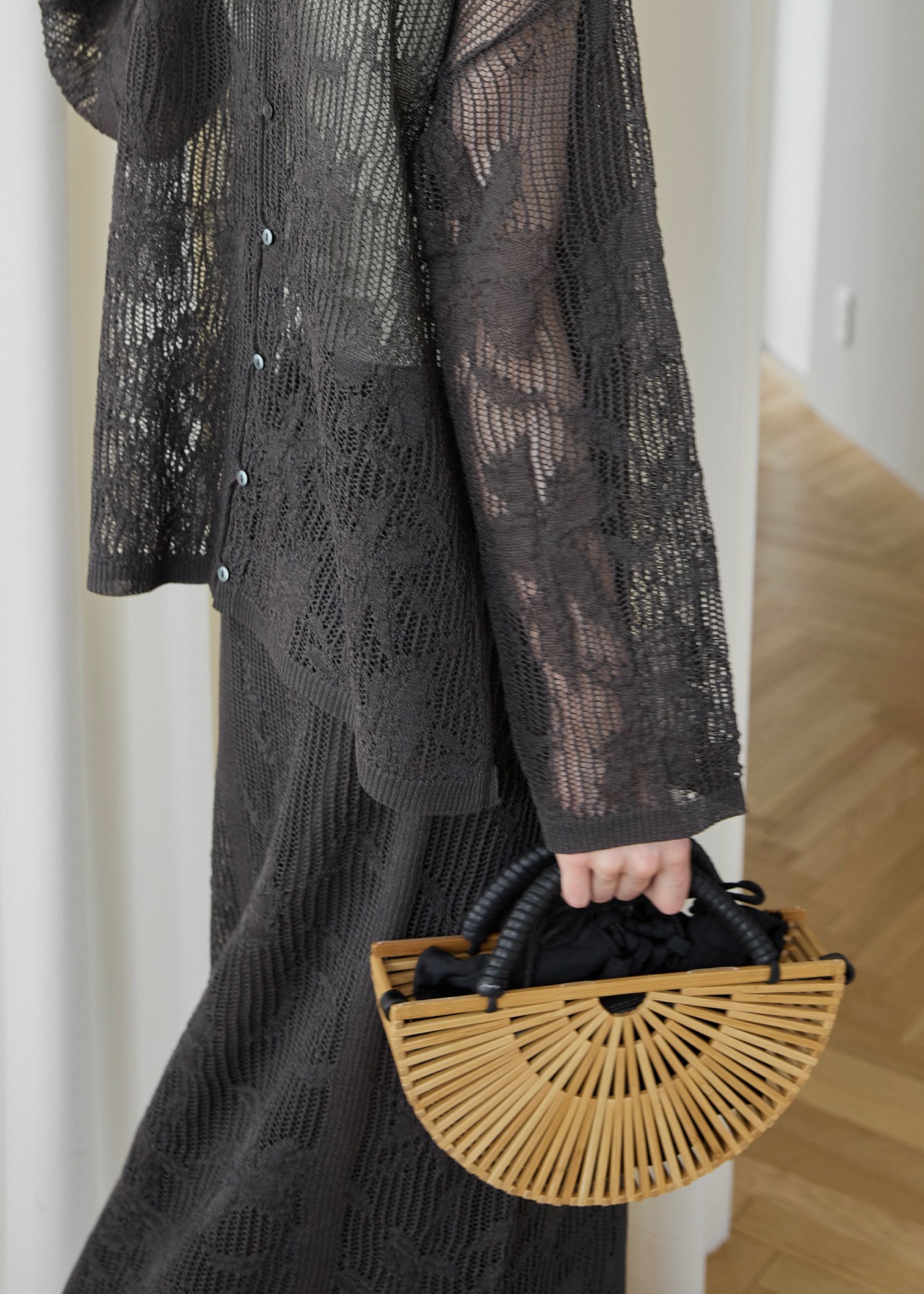 half circle bamboo bag