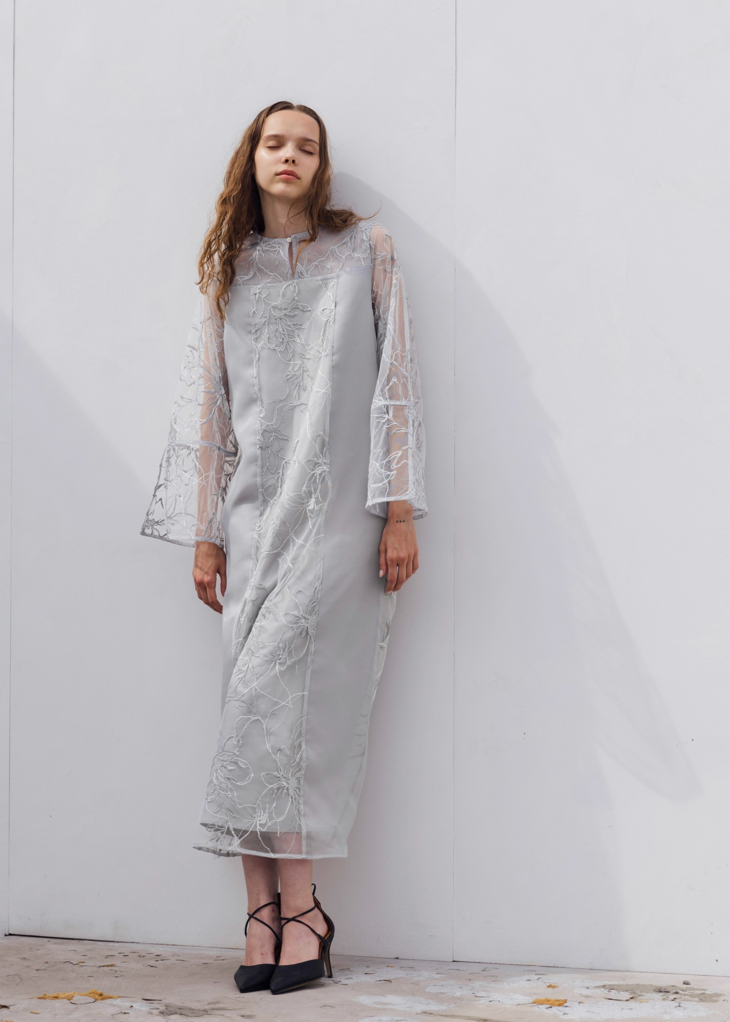 sheer tulle embroidery panel OP