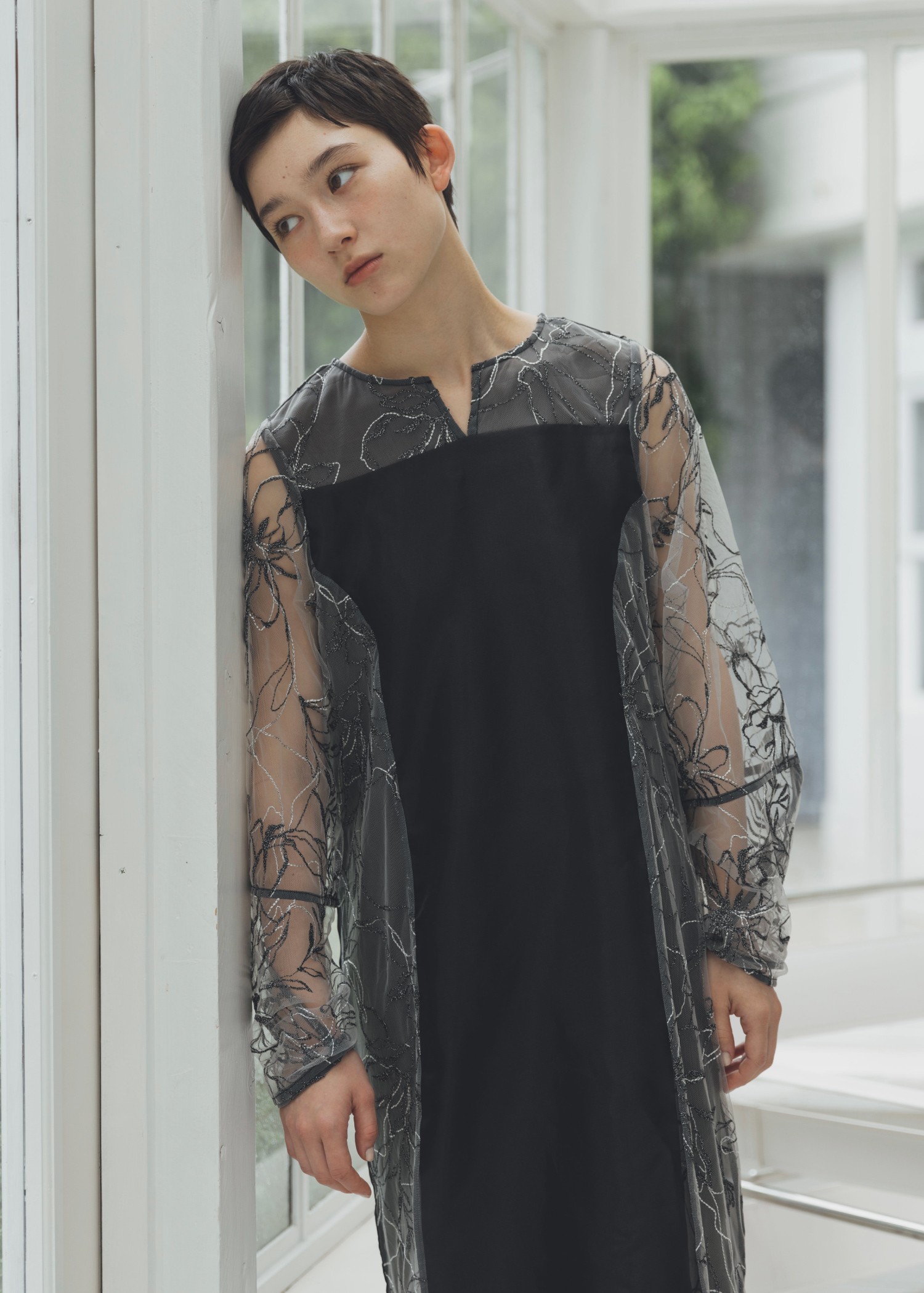 sheer tulle embroidery panel OP