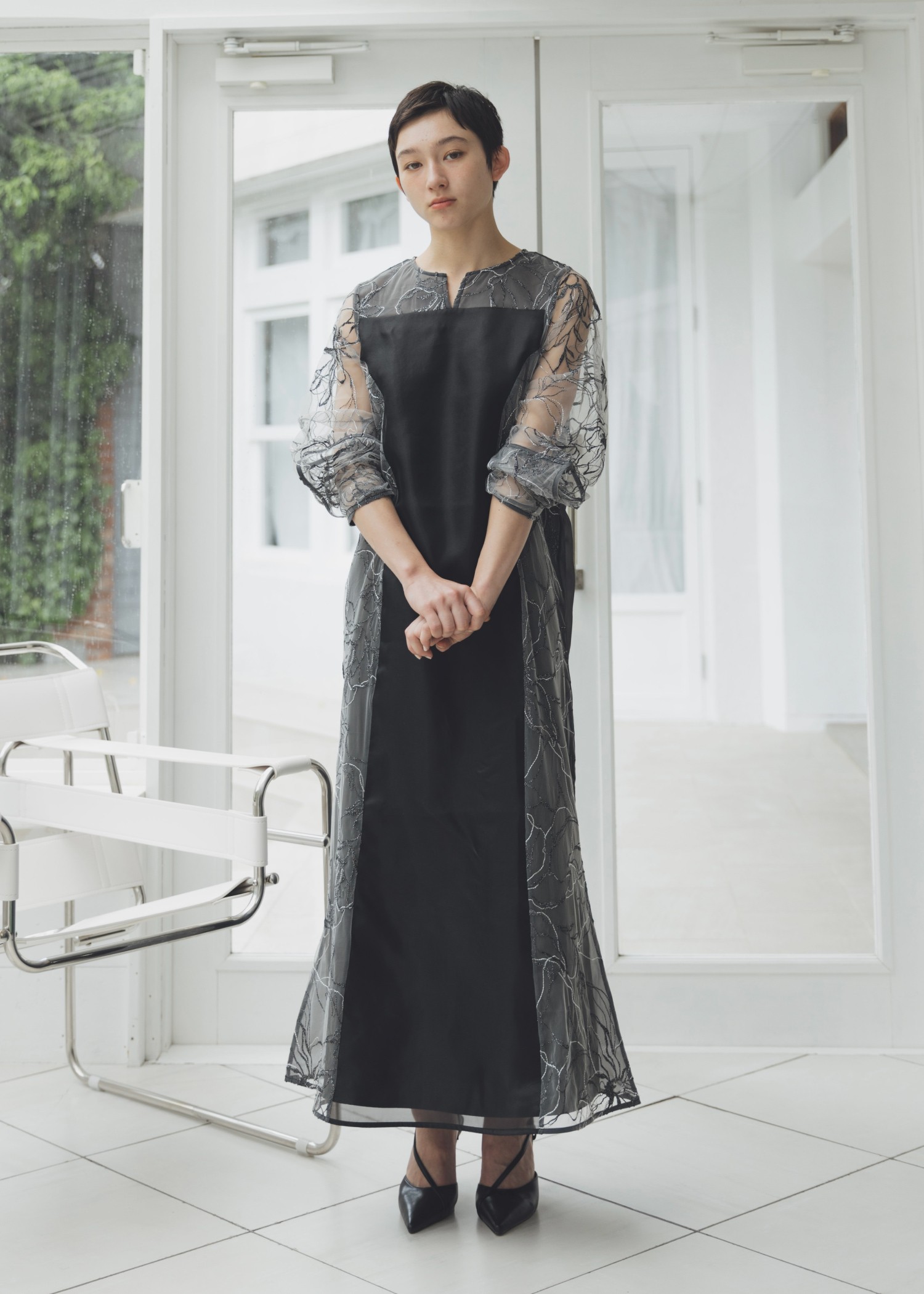 sheer tulle embroidery panel OP