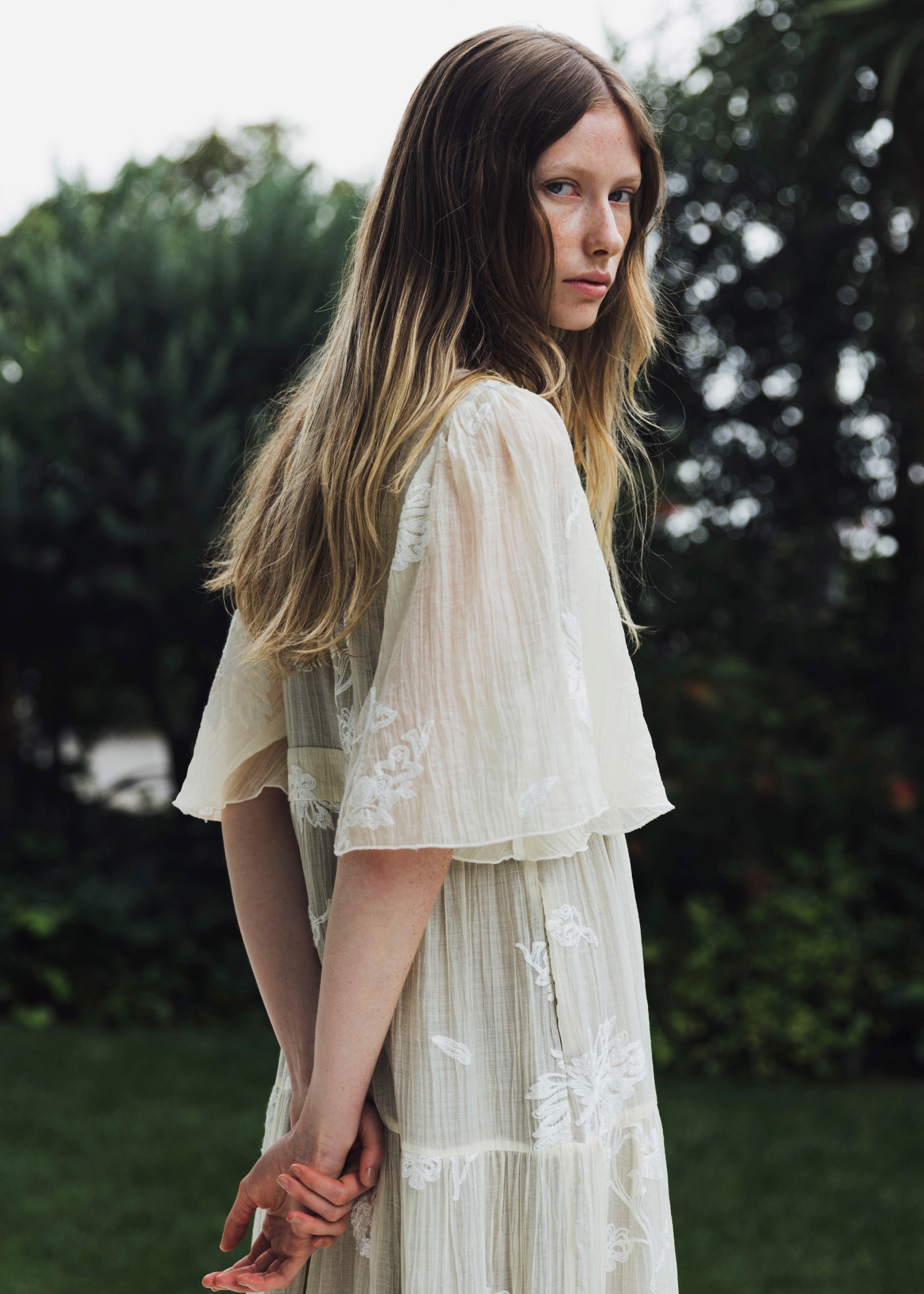 embroidery cachecoeur panel tiered OP