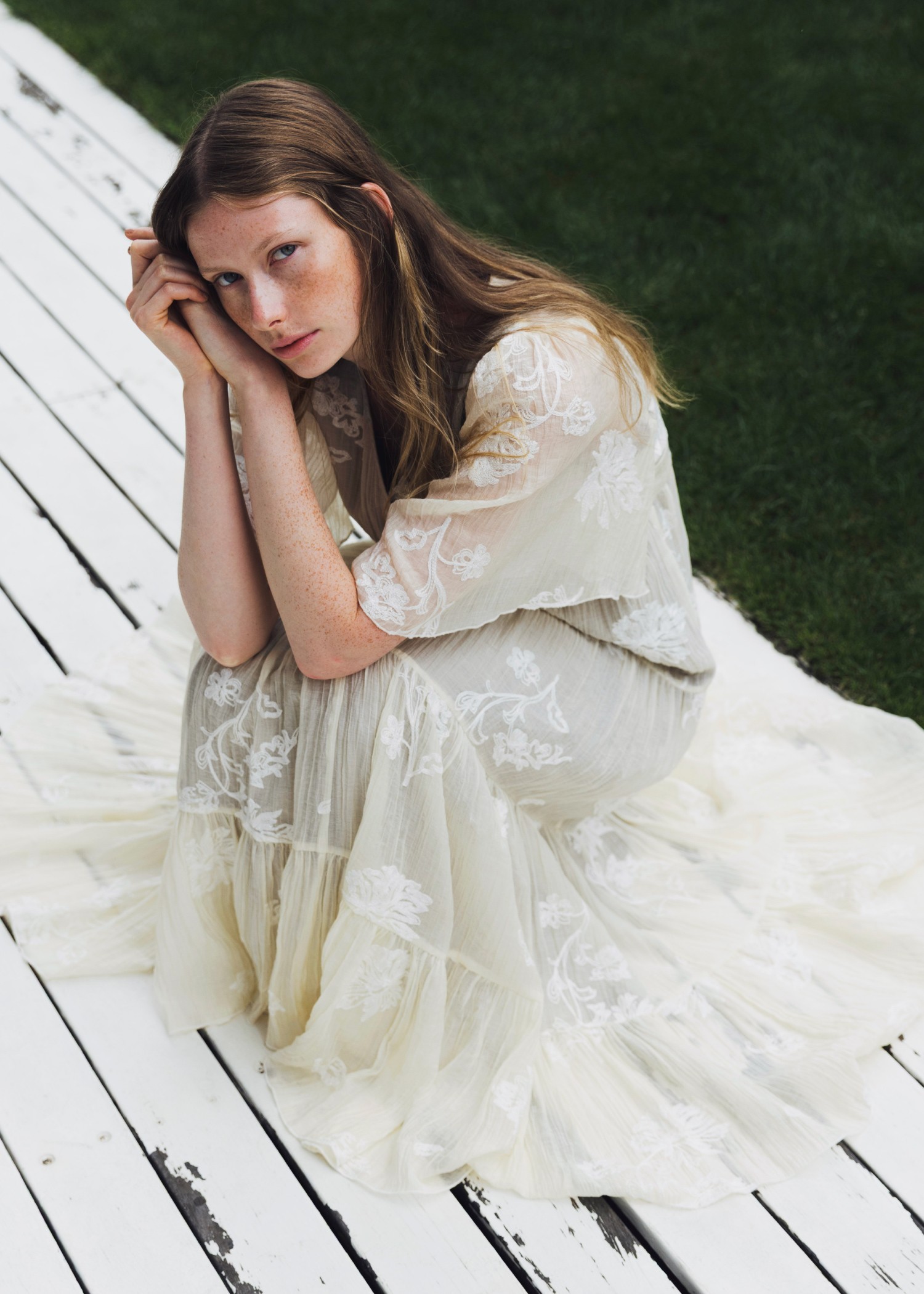 embroidery cachecoeur panel tiered OP