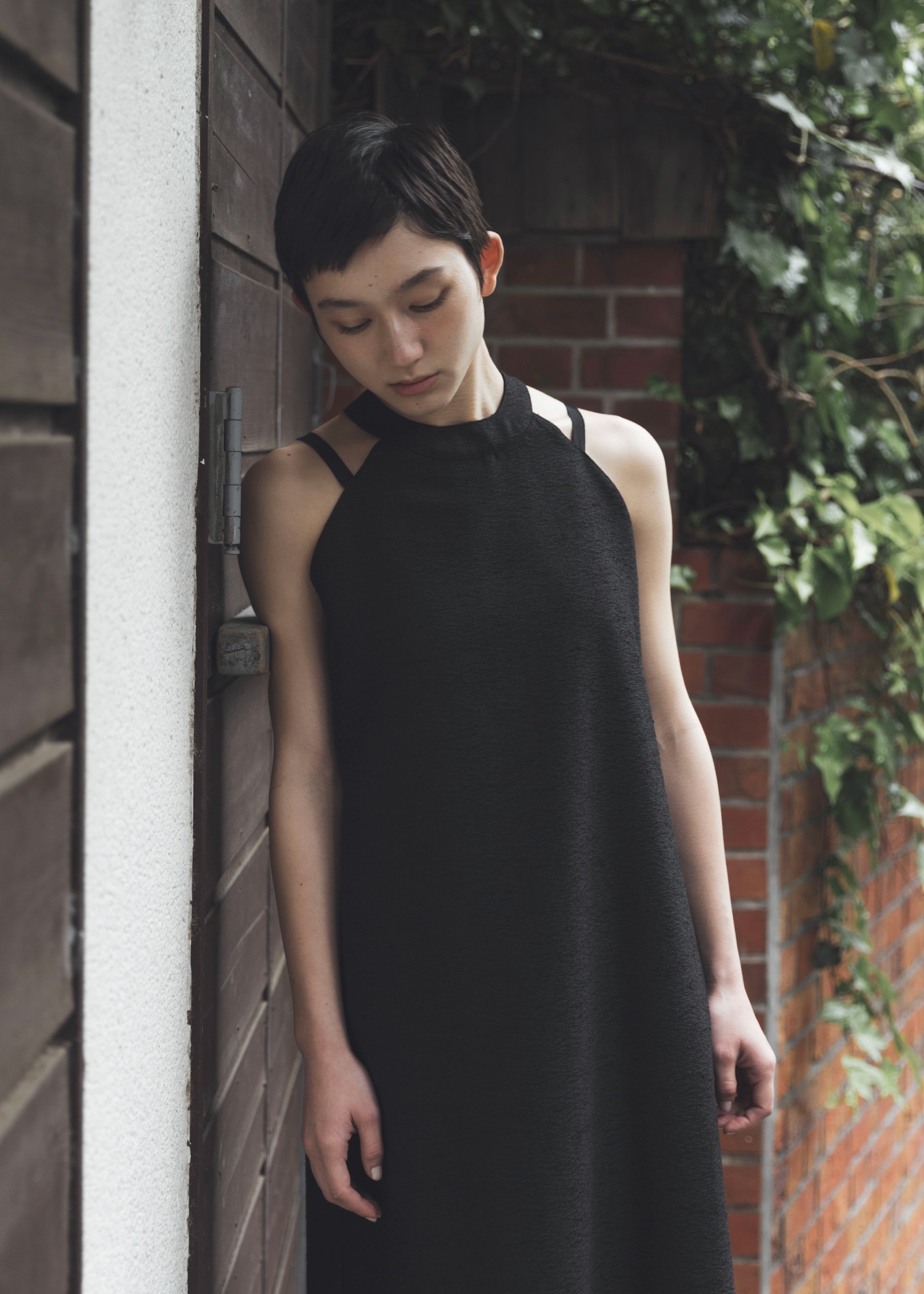 mix slab halter neck A line OP