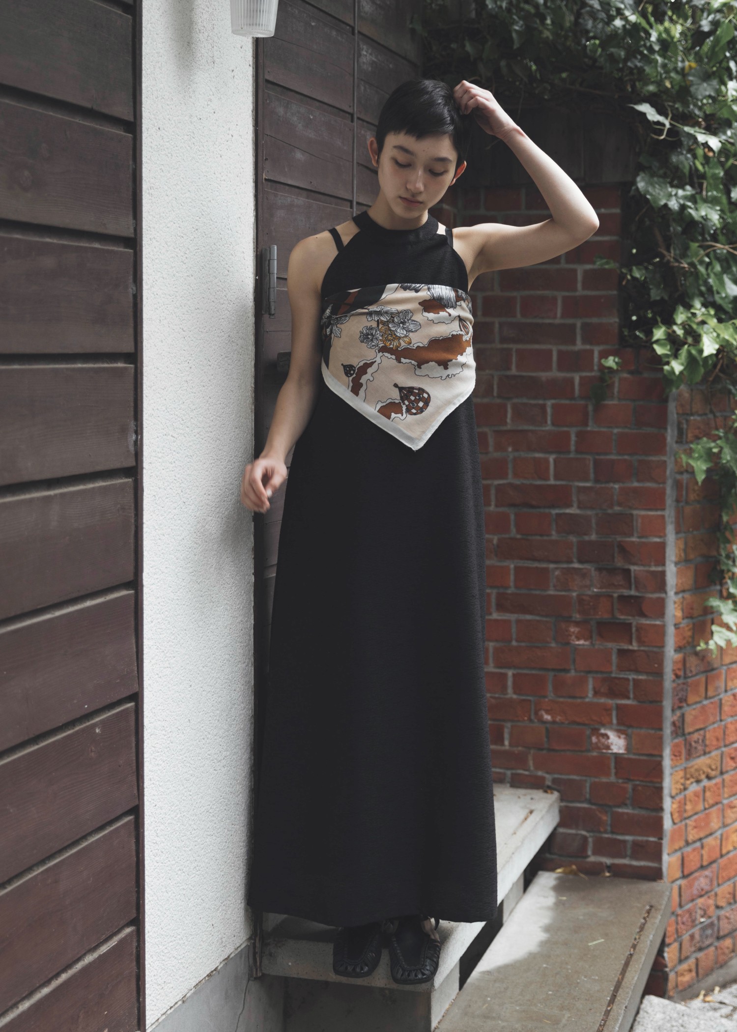 mix slab halter neck A line OP