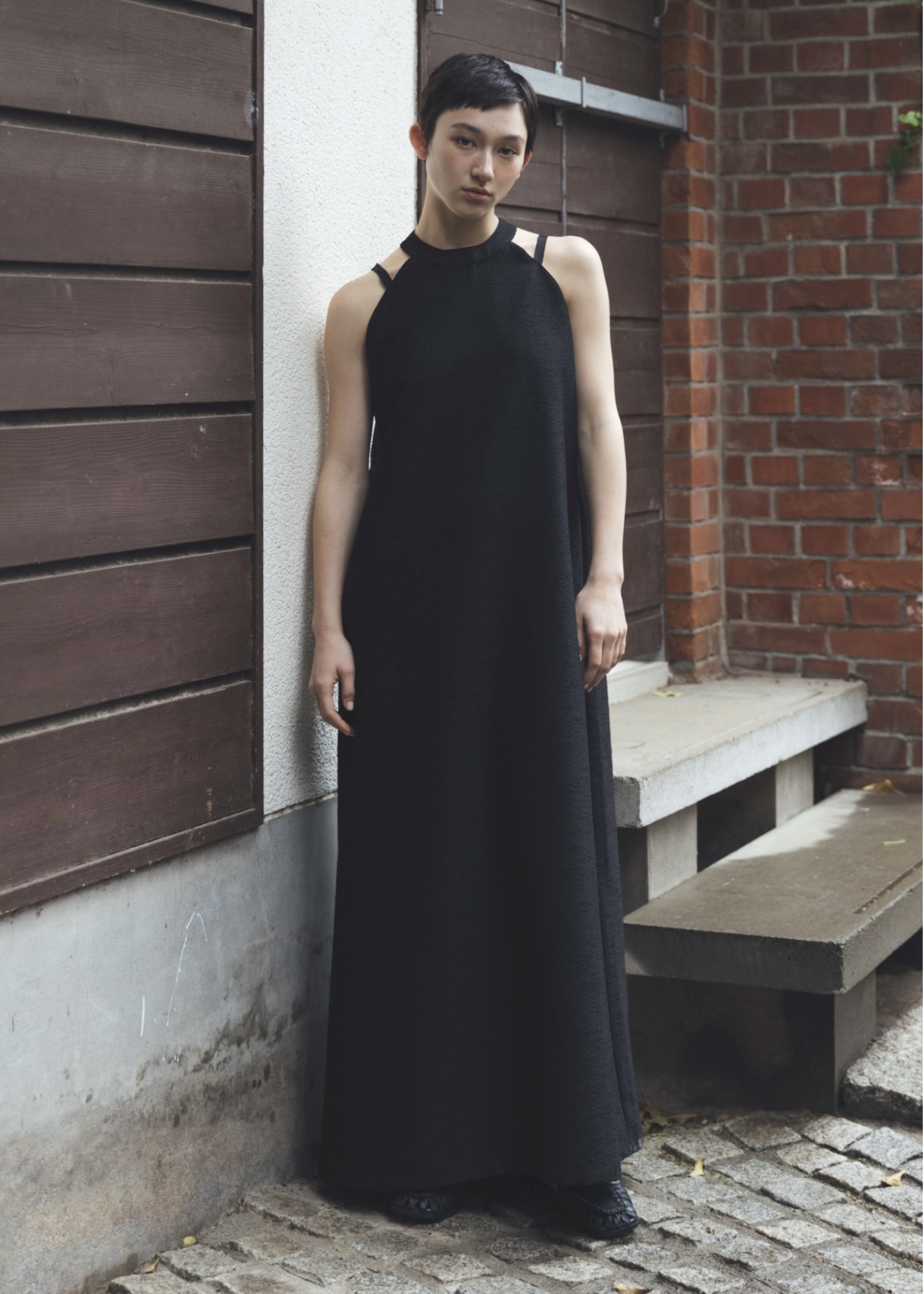 mix slab halter neck A line OP