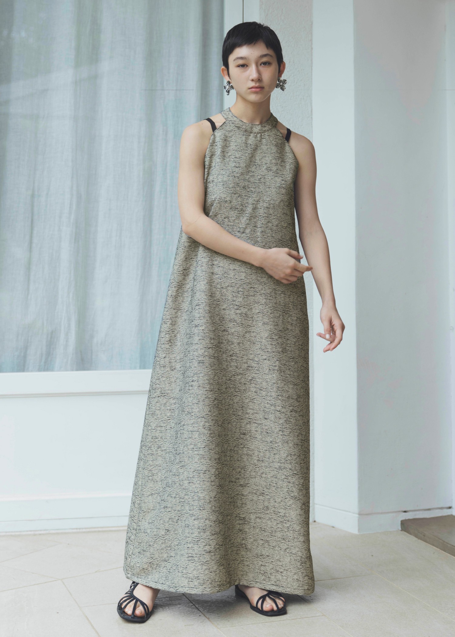 mix slab halter neck A line OP