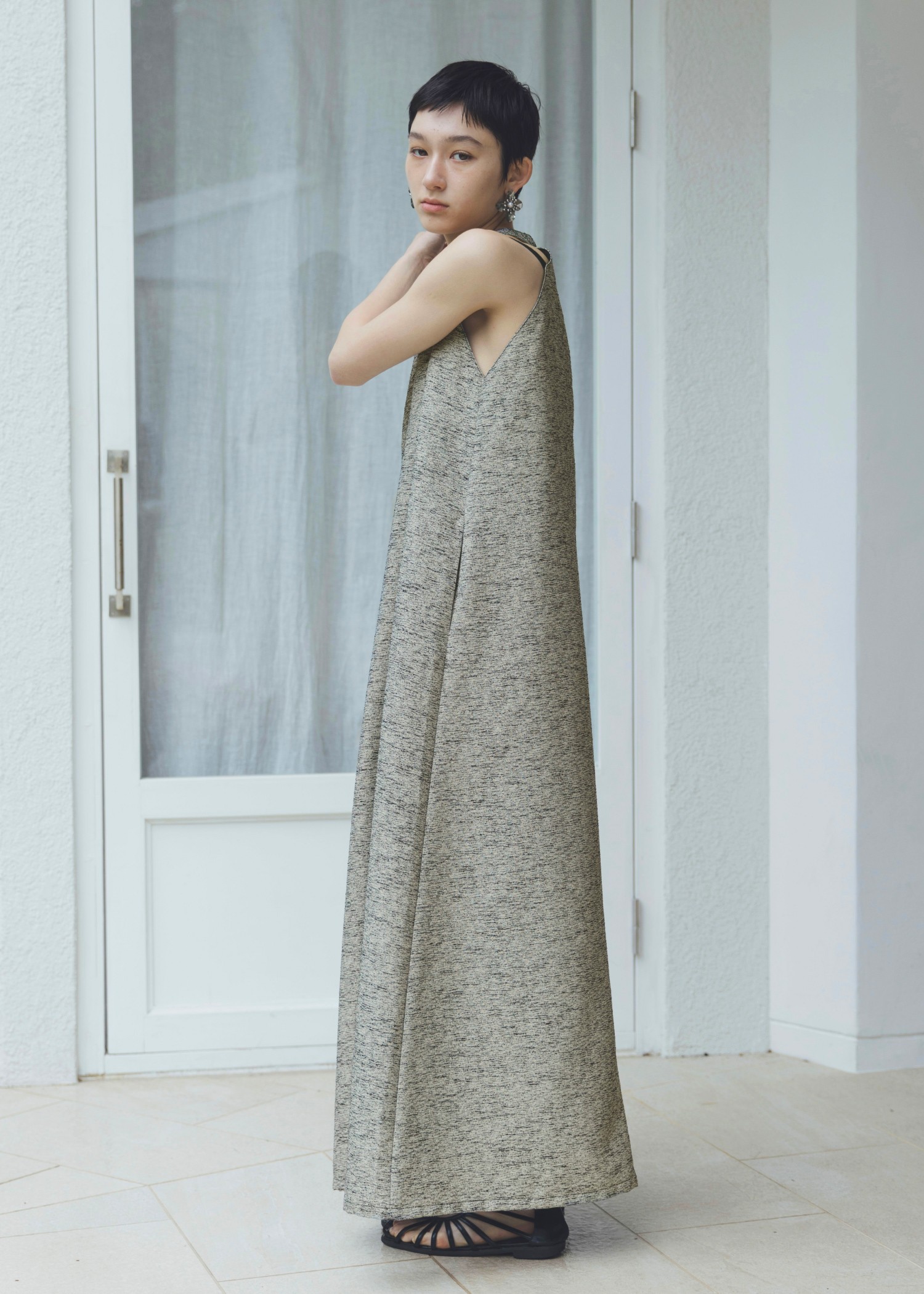 mix slab halter neck A line OP