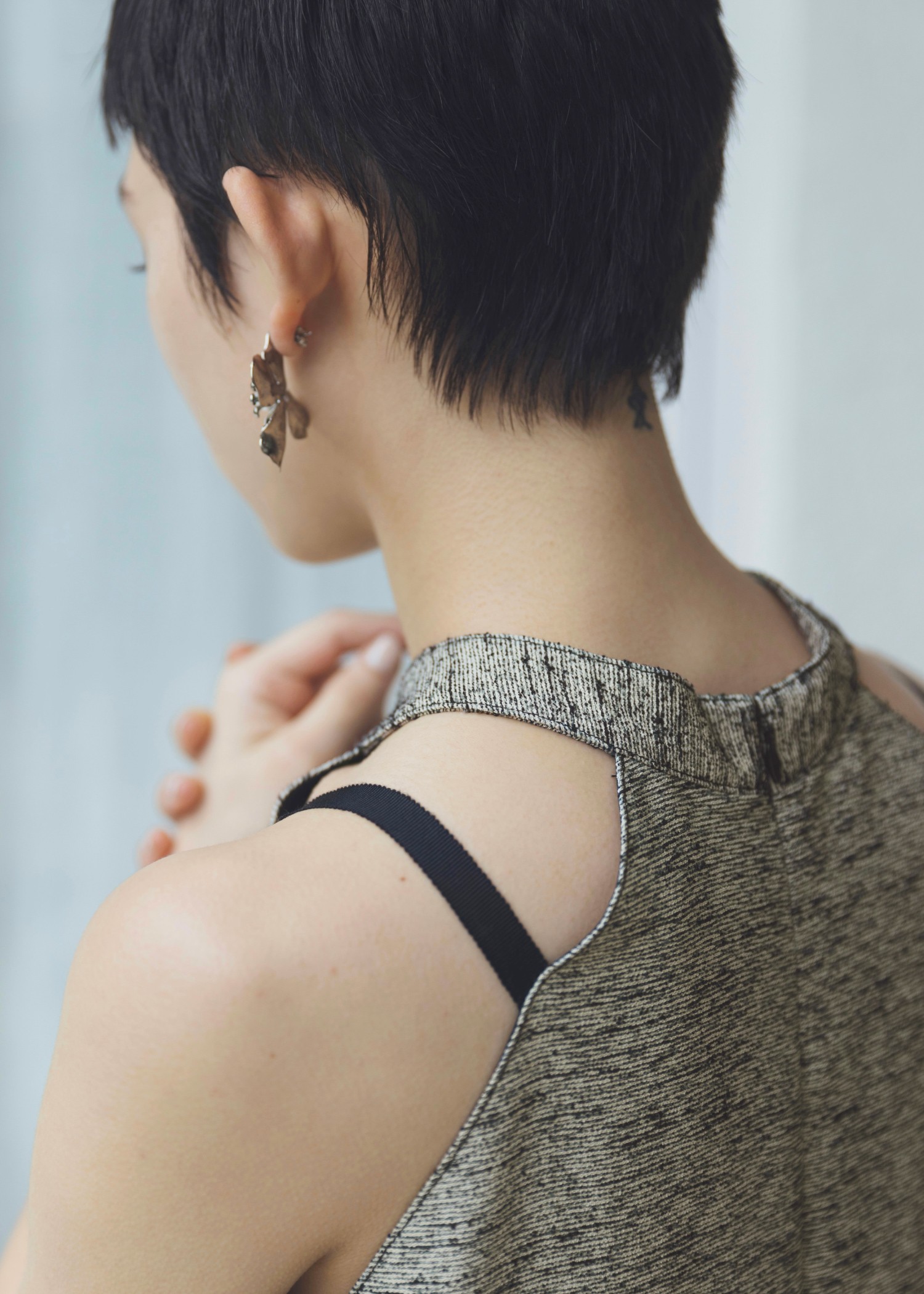 ワンピース willfully mix slab halter neck A line OP WILLFULLY official web store（ウィルフリーコウシキツウハン