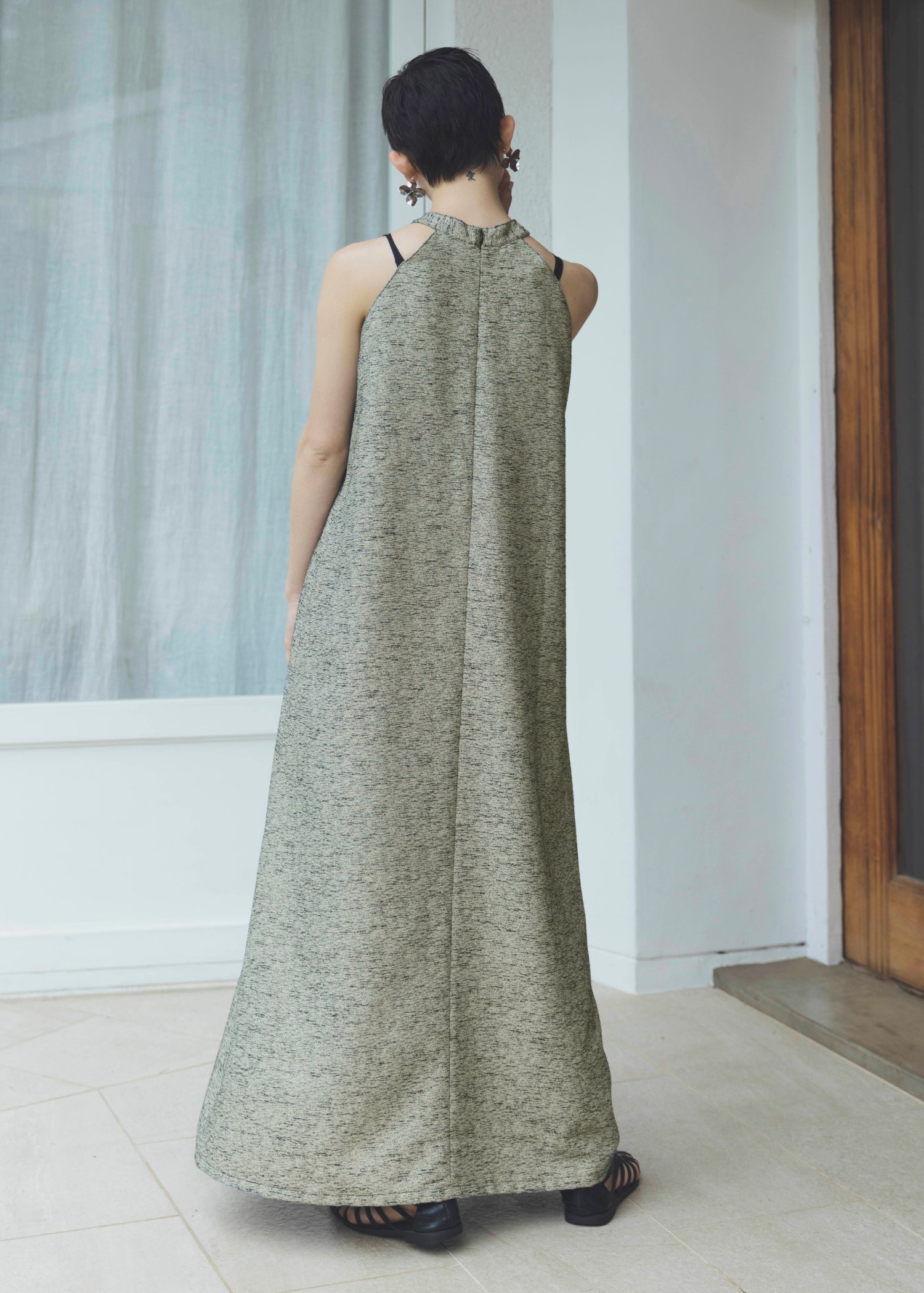 mix slab halter neck A line OP