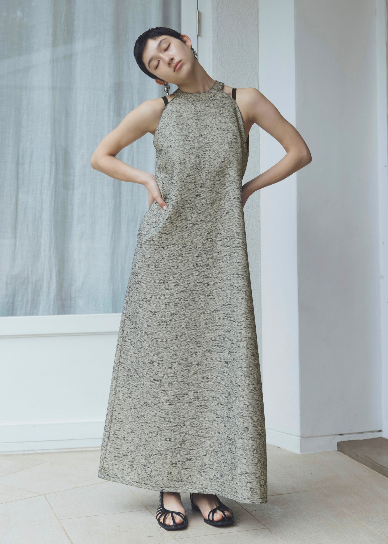 mix slab halter neck A line OP