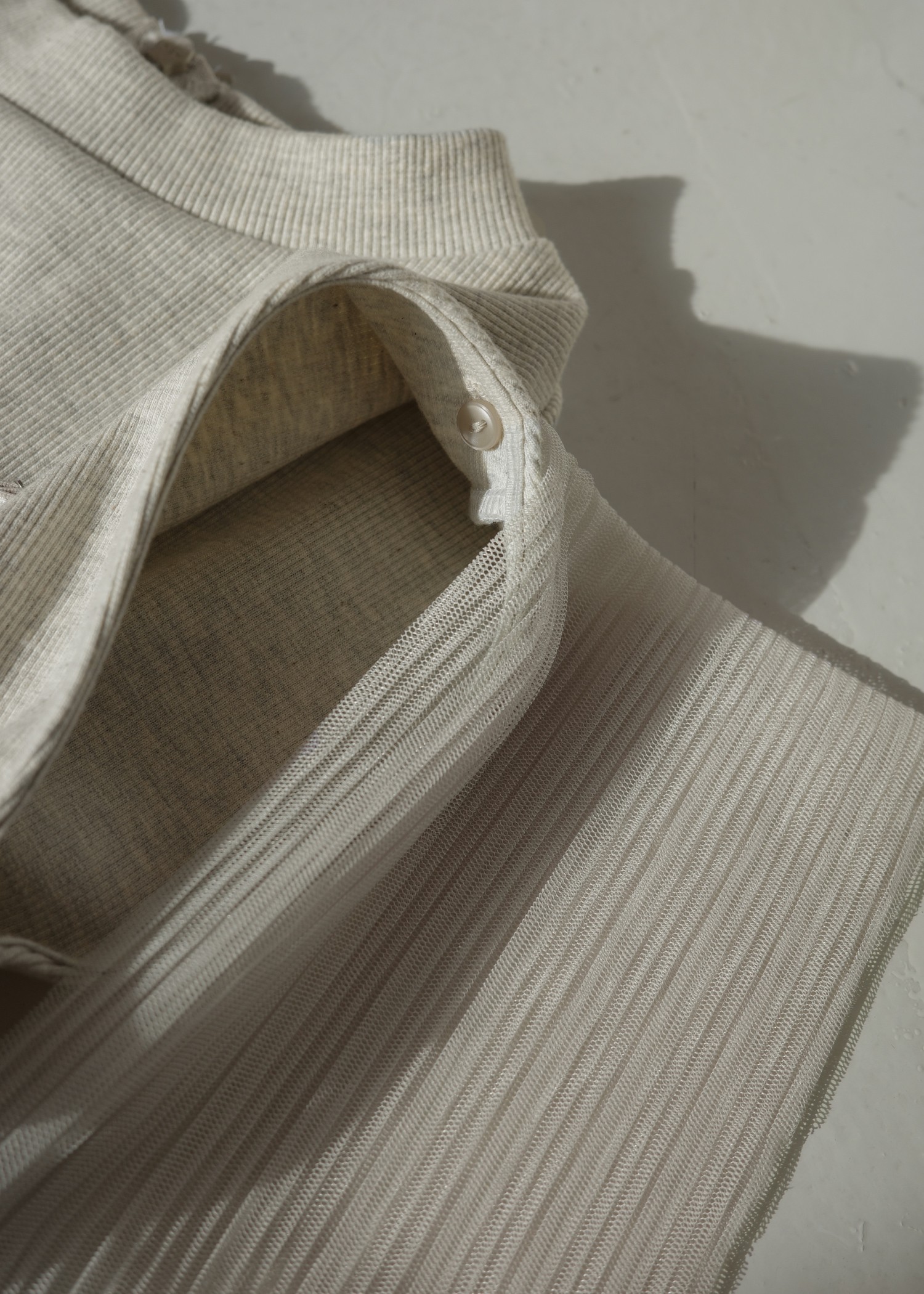 pleats shirring tulle camisole OP