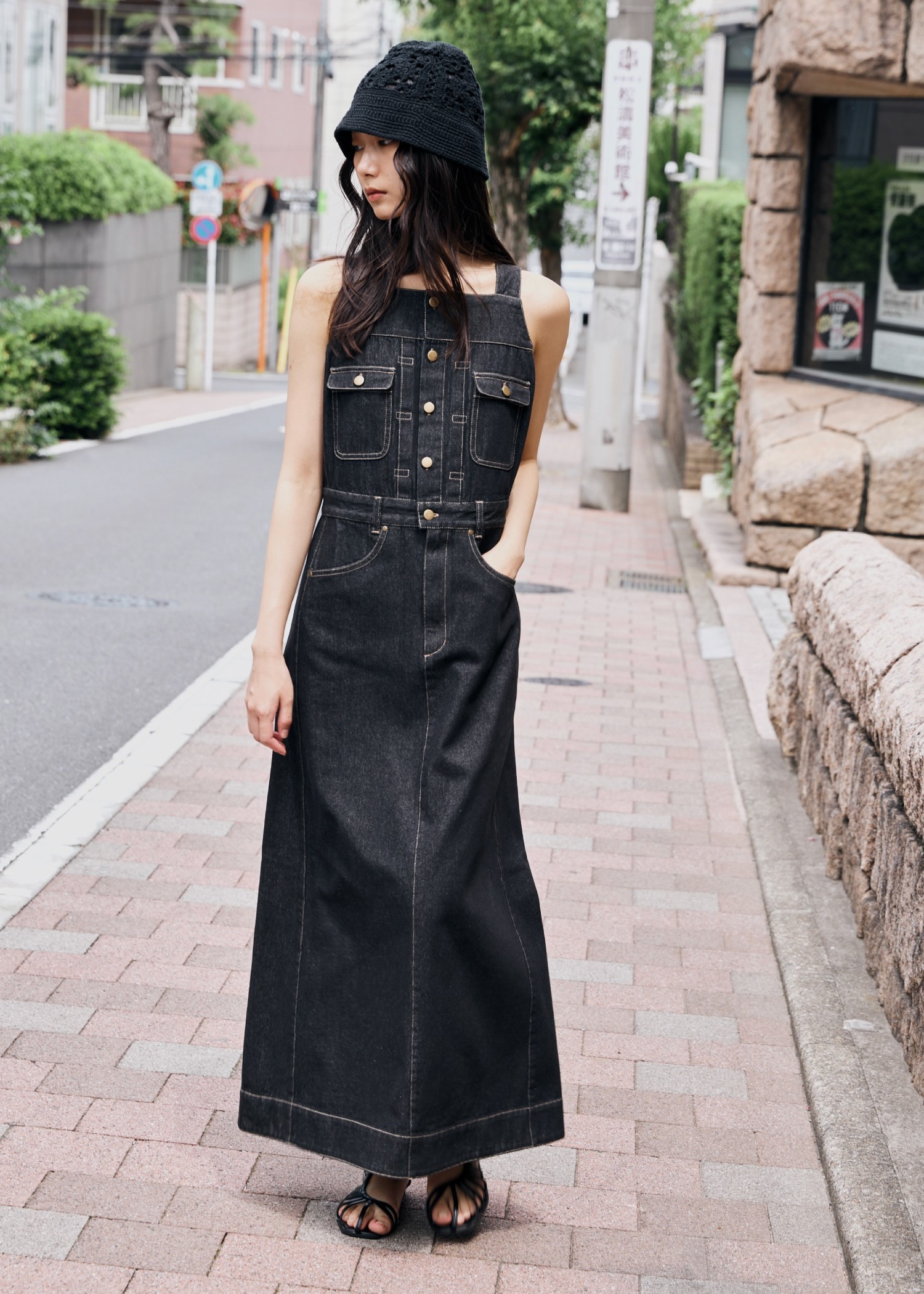 willfully ウィルフリー　denim cami OP WILLFULLY（ウィルフリー）の「frill design patchwork denim OP