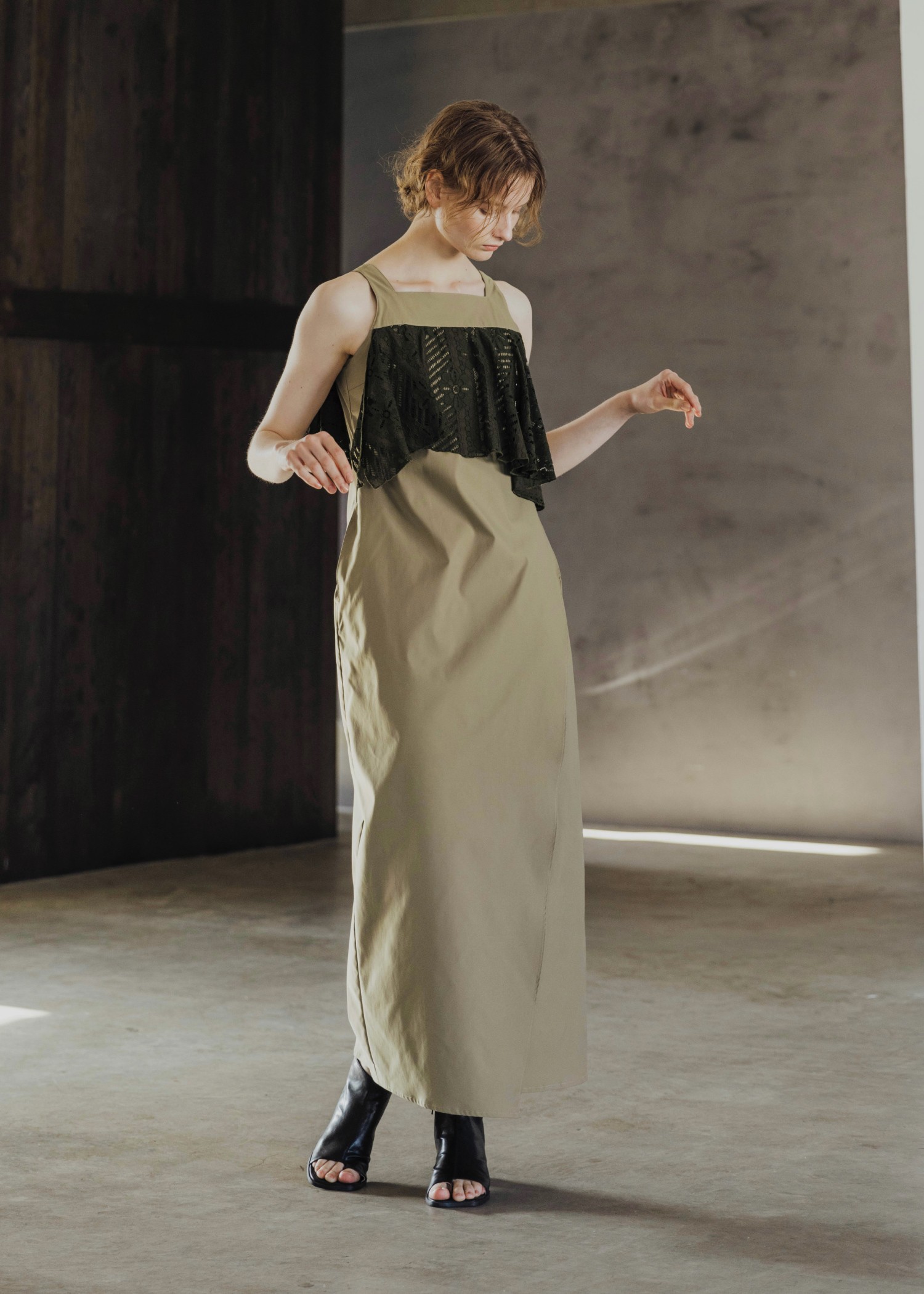 lace asymmetry frill cocoon OP