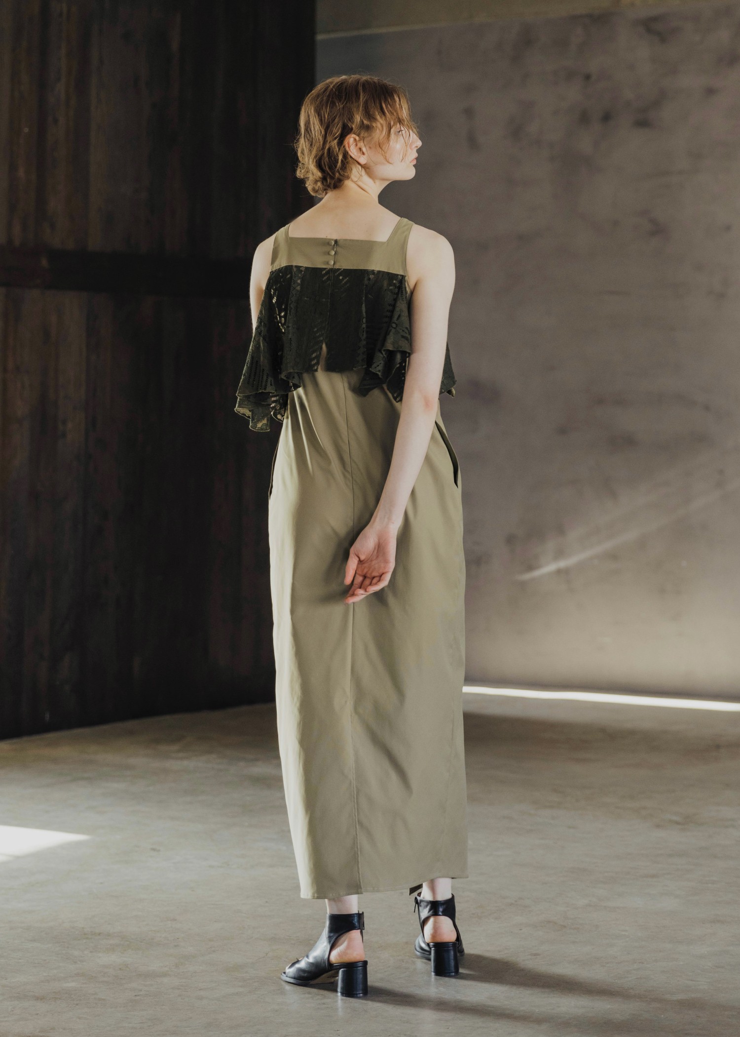 lace asymmetry frill cocoon OP