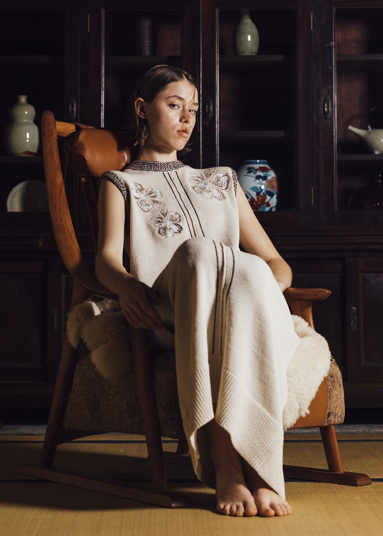 きいembroidery flower no sleeve knit OP WILLFULLY official web store（ウィルフリーコウシキツウハン