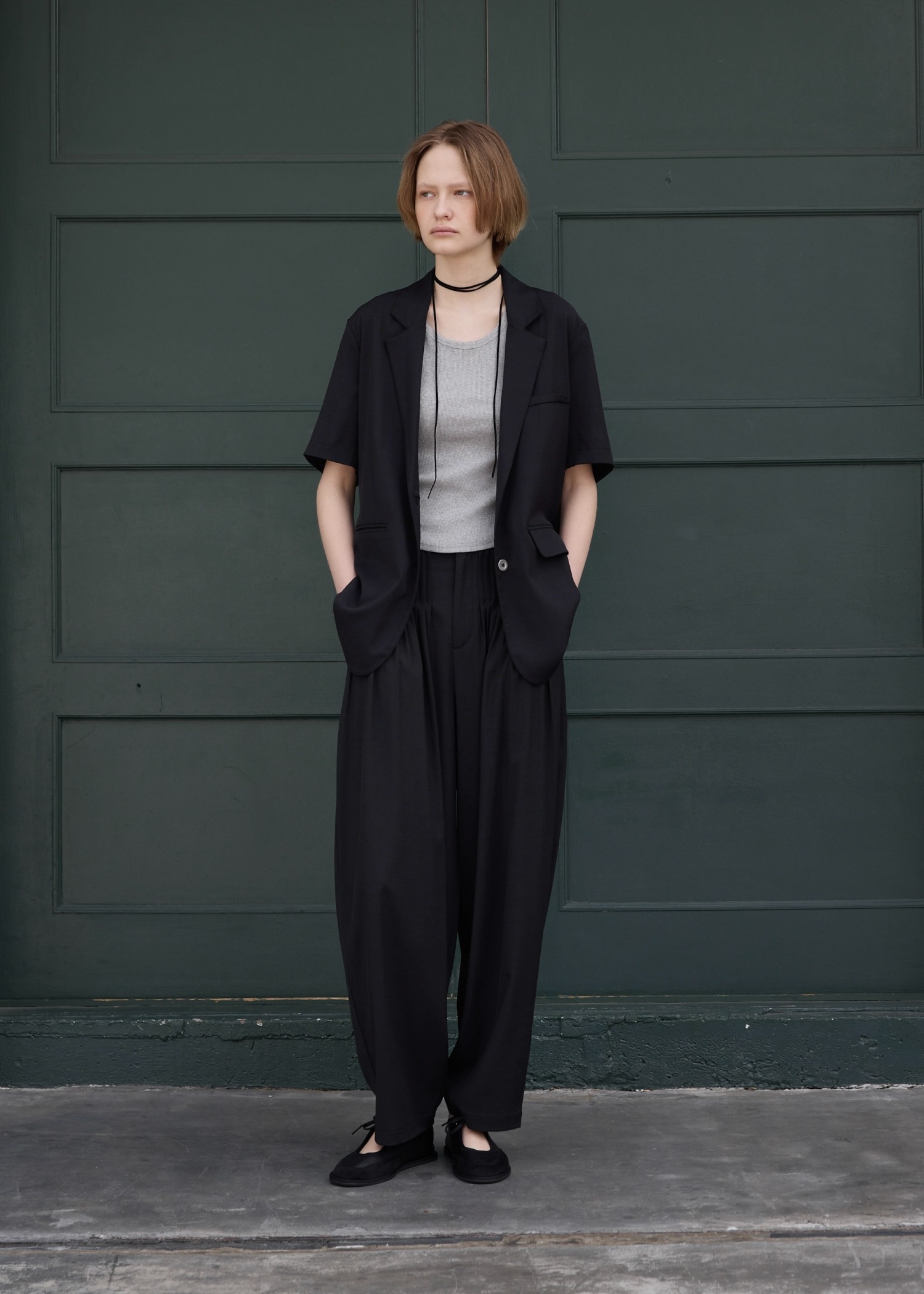 half sleeve slub mix tailored JK