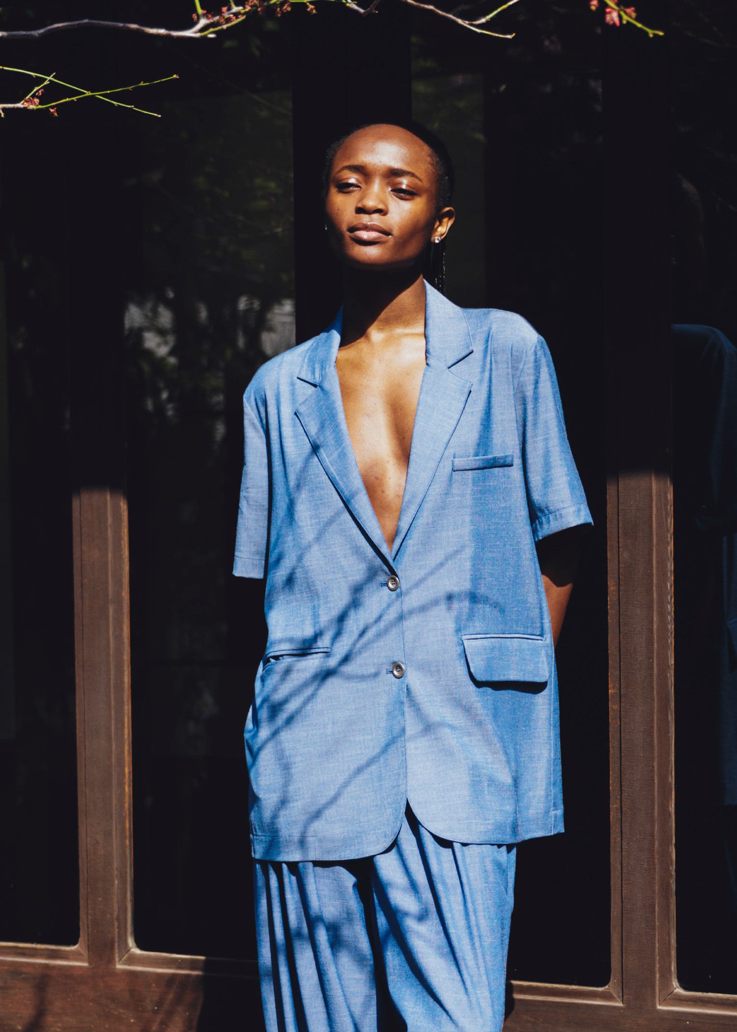 half sleeve slub mix tailored JK