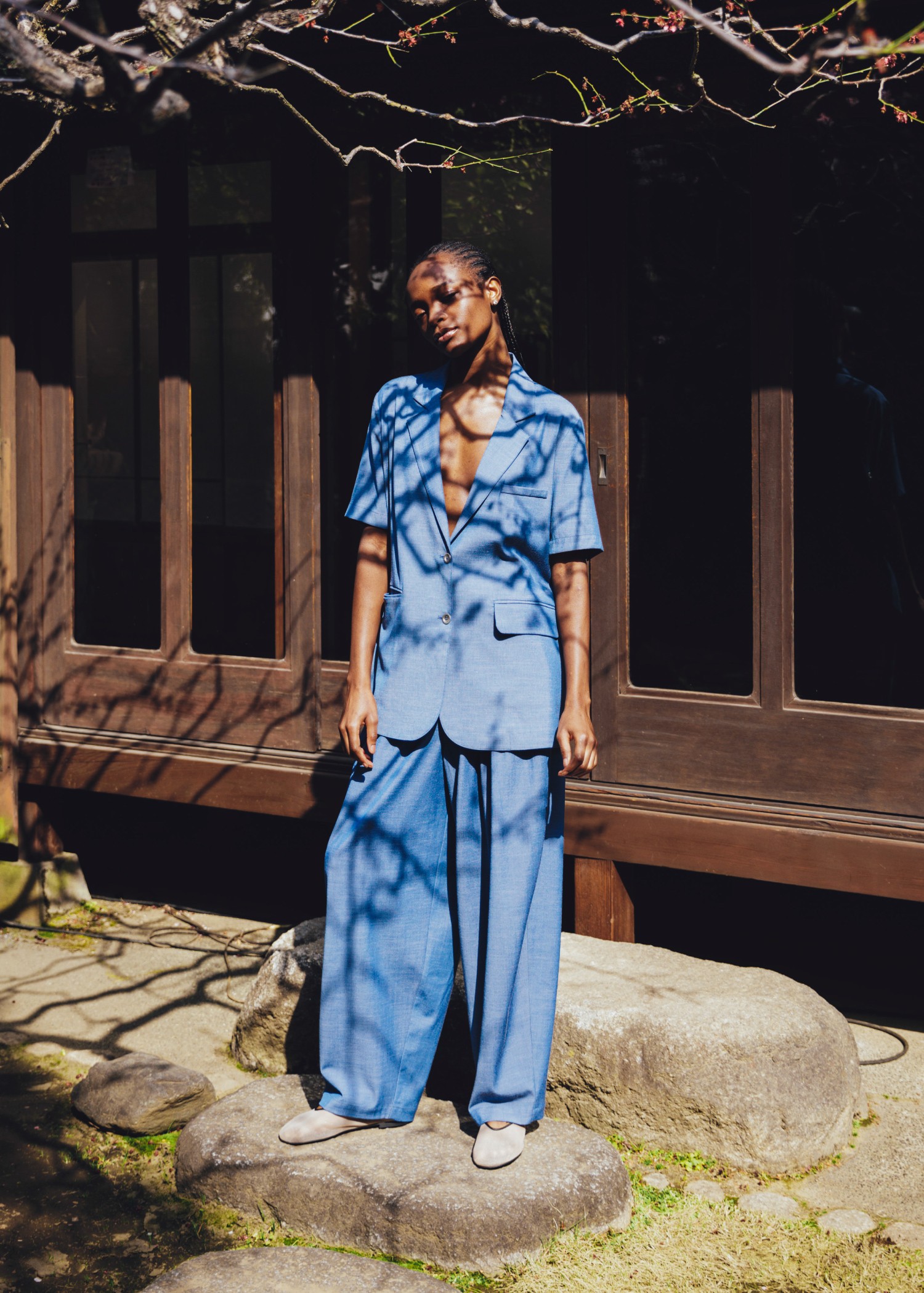 half sleeve slub mix tailored JK