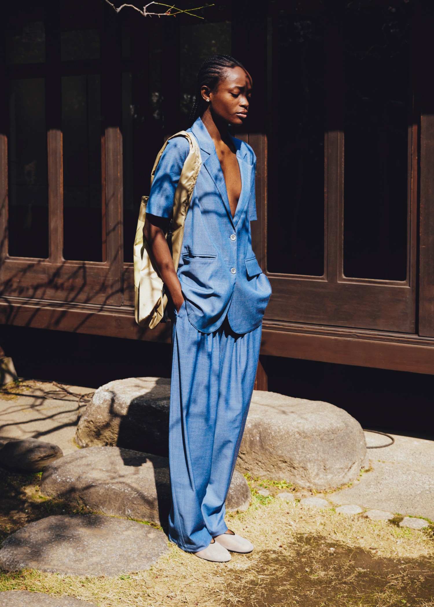 half sleeve slub mix tailored JK