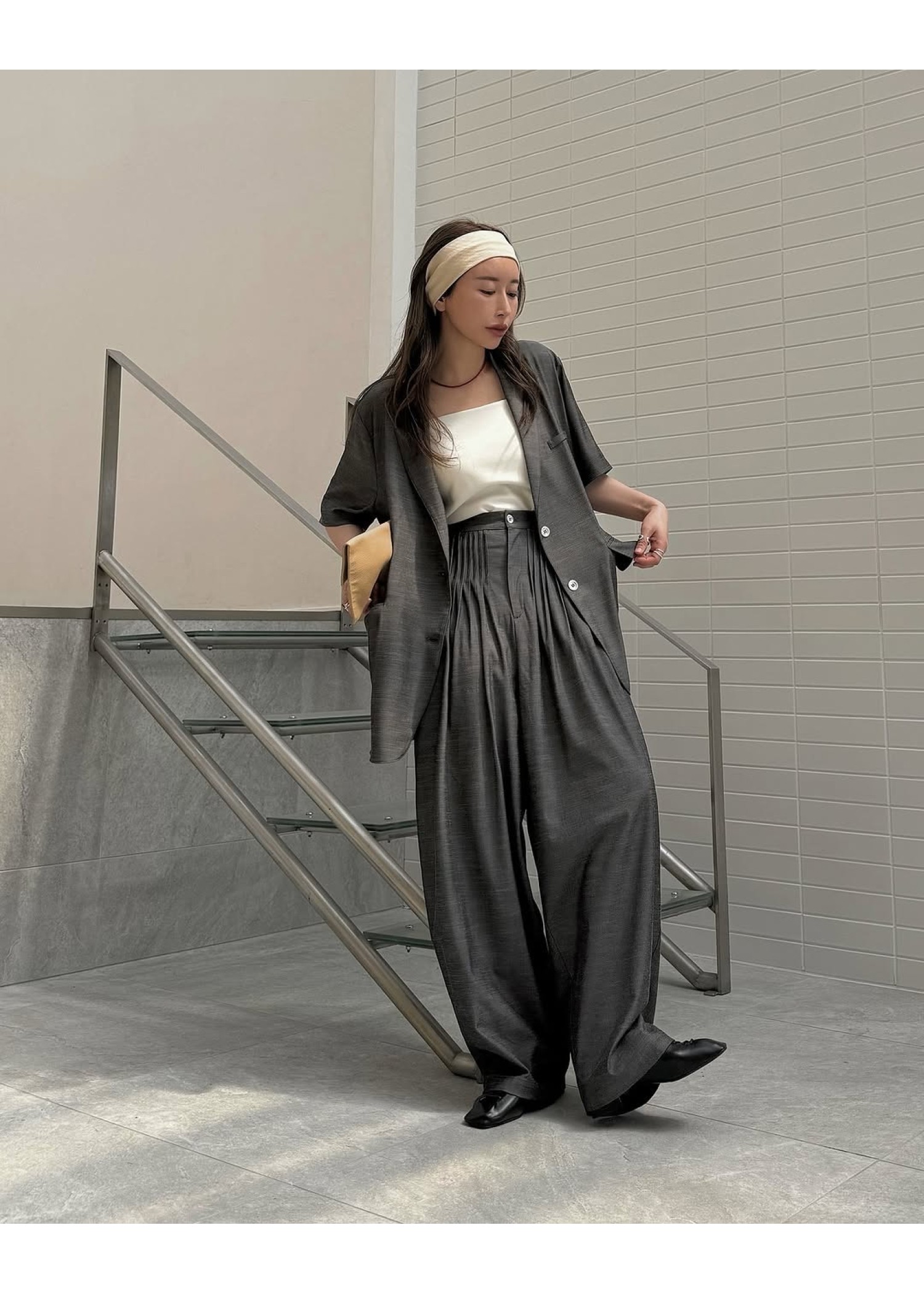 half sleeve slub mix tailored JK