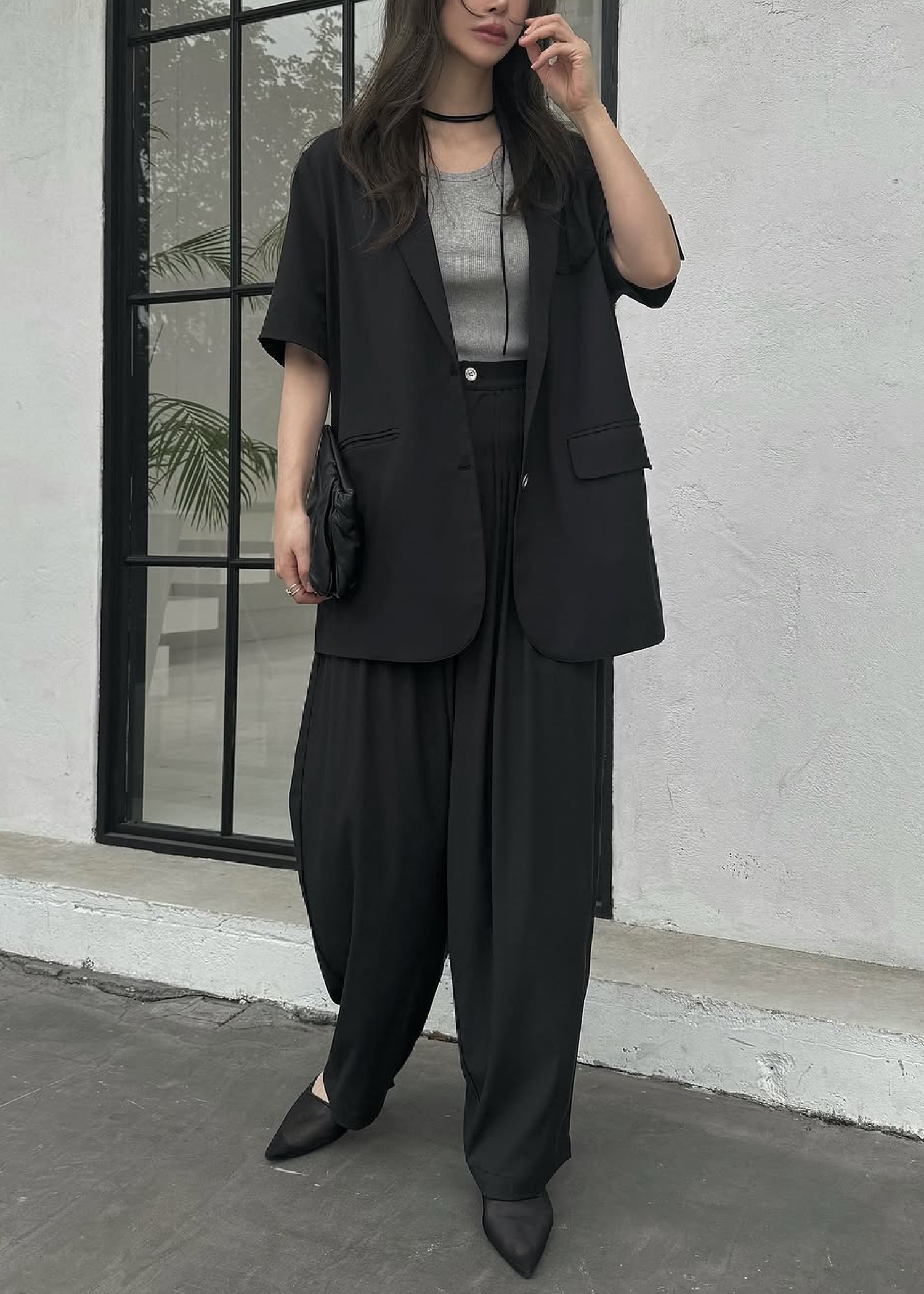 half sleeve slub mix tailored JK