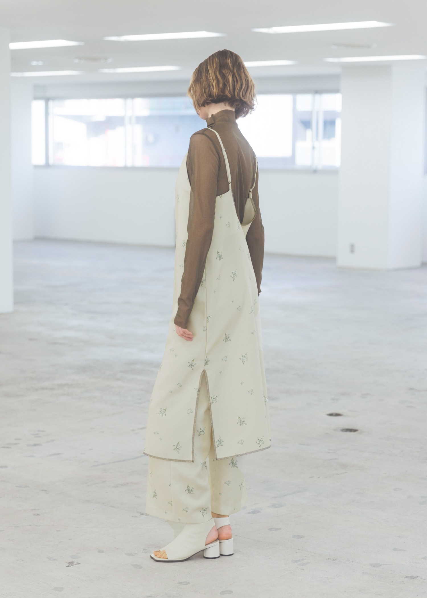 double belt loop center seam ditsy print PT