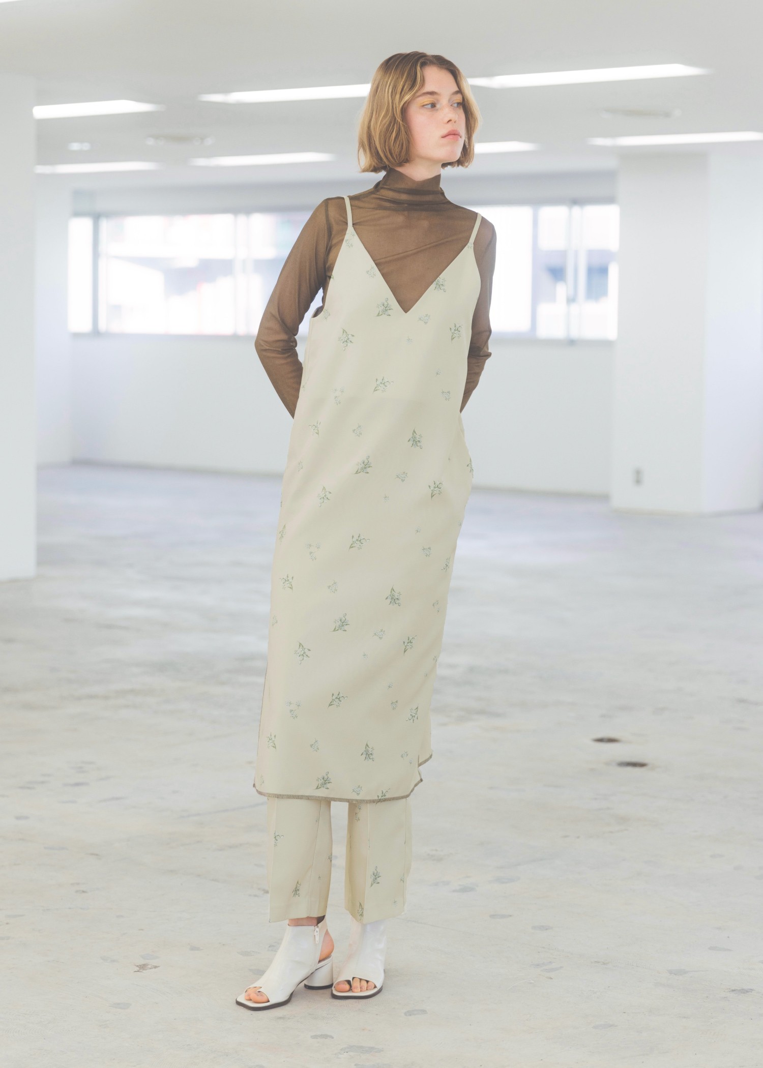 double belt loop center seam ditsy print PT