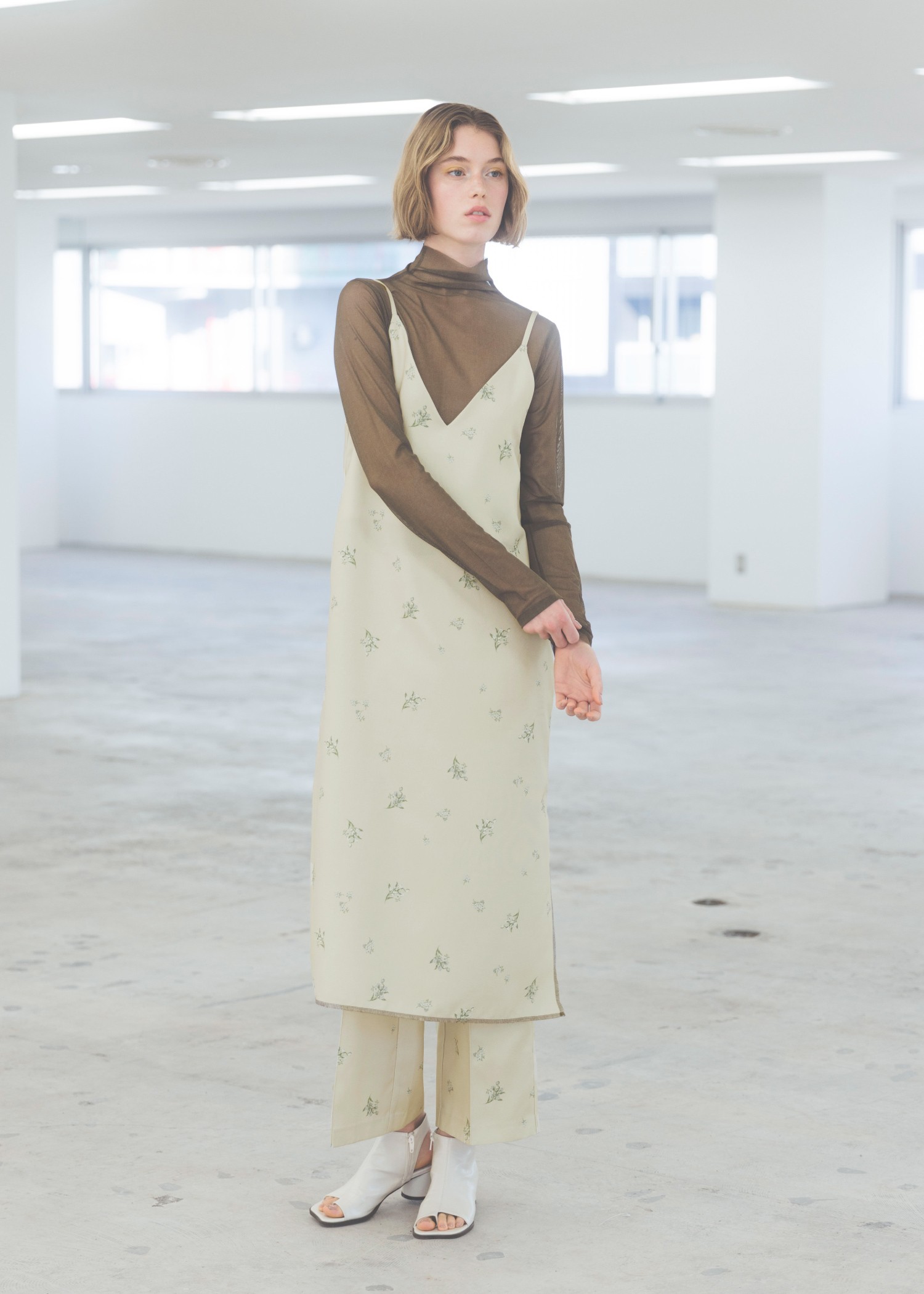 double belt loop center seam ditsy print PT