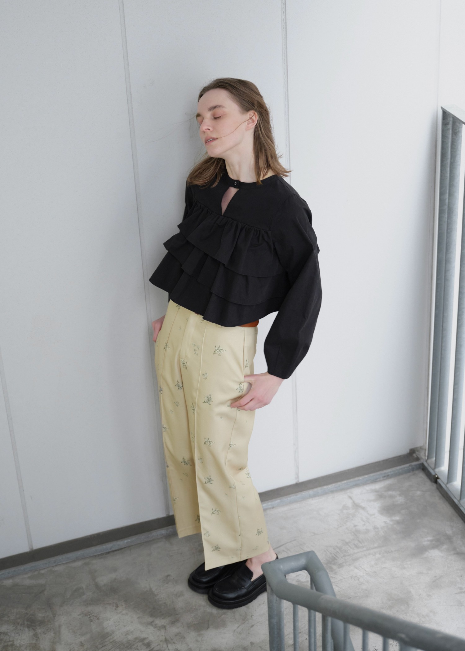 double belt loop center seam ditsy print PT