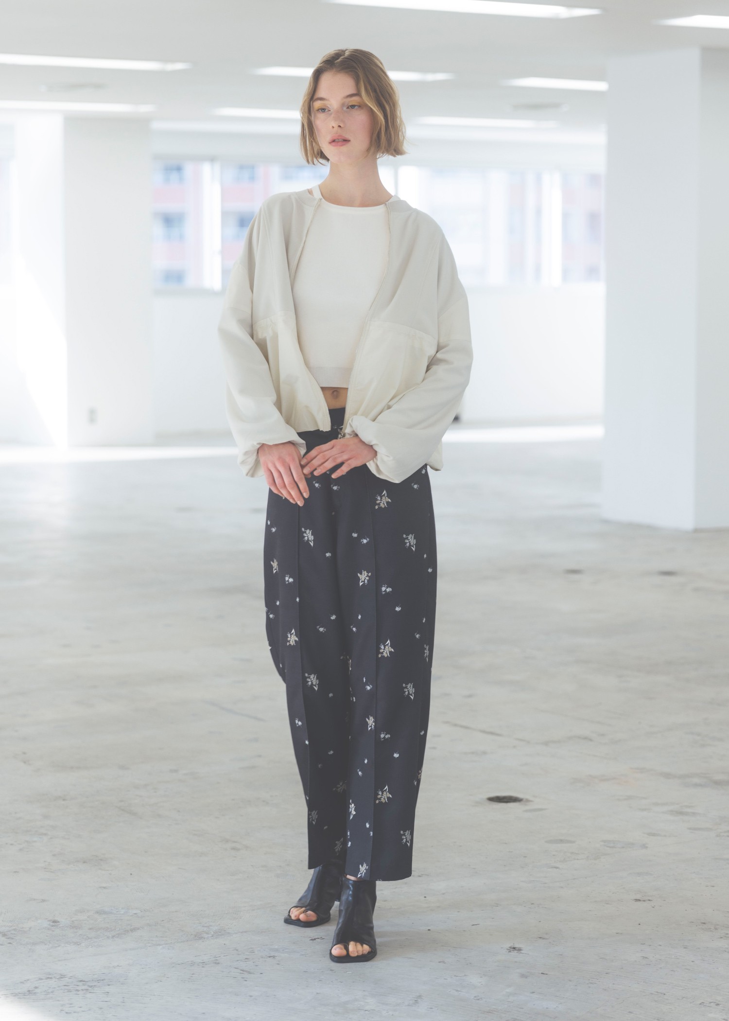 double belt loop center seam ditsy print PT