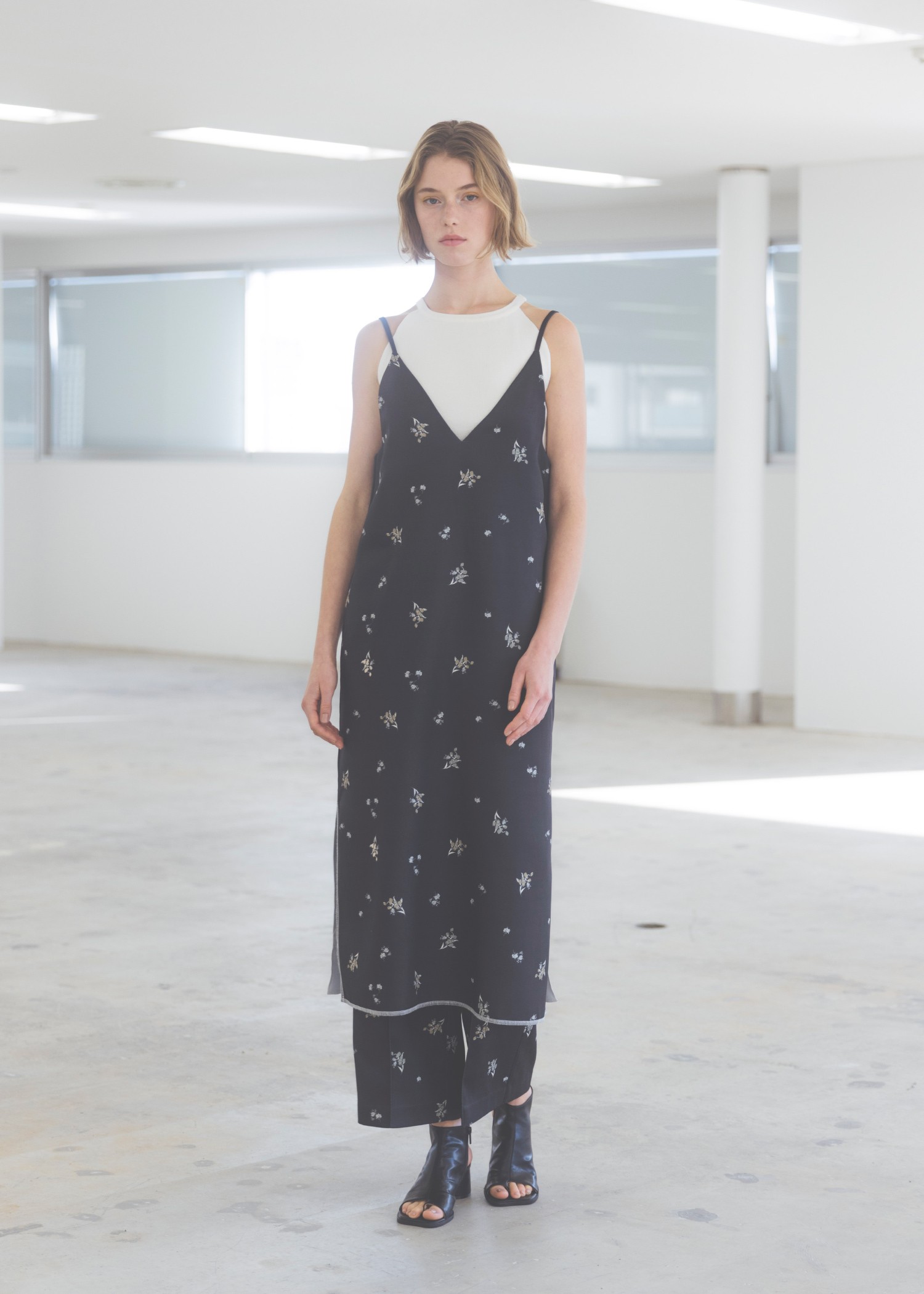 double belt loop center seam ditsy print PT