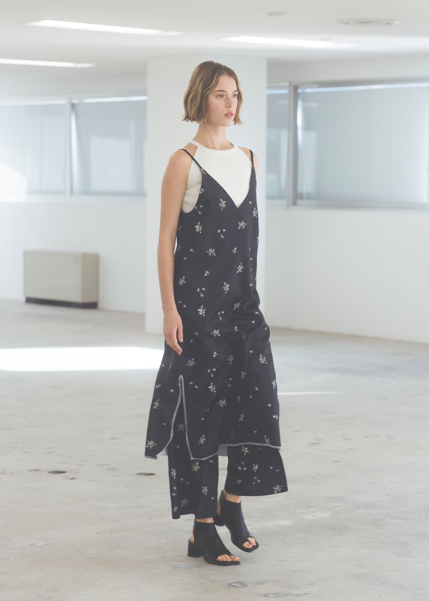 double belt loop center seam ditsy print PT