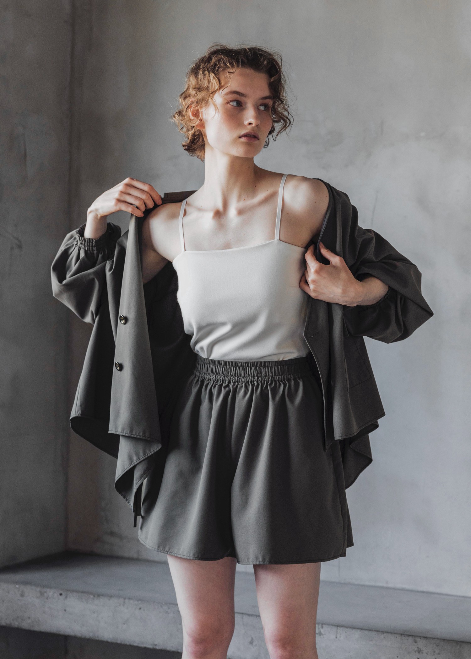 waist gather UV cut volume S/PT