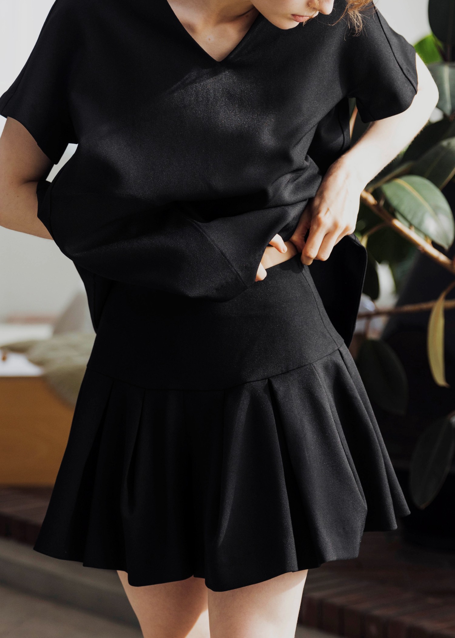 constructive tuck culottes S/PT