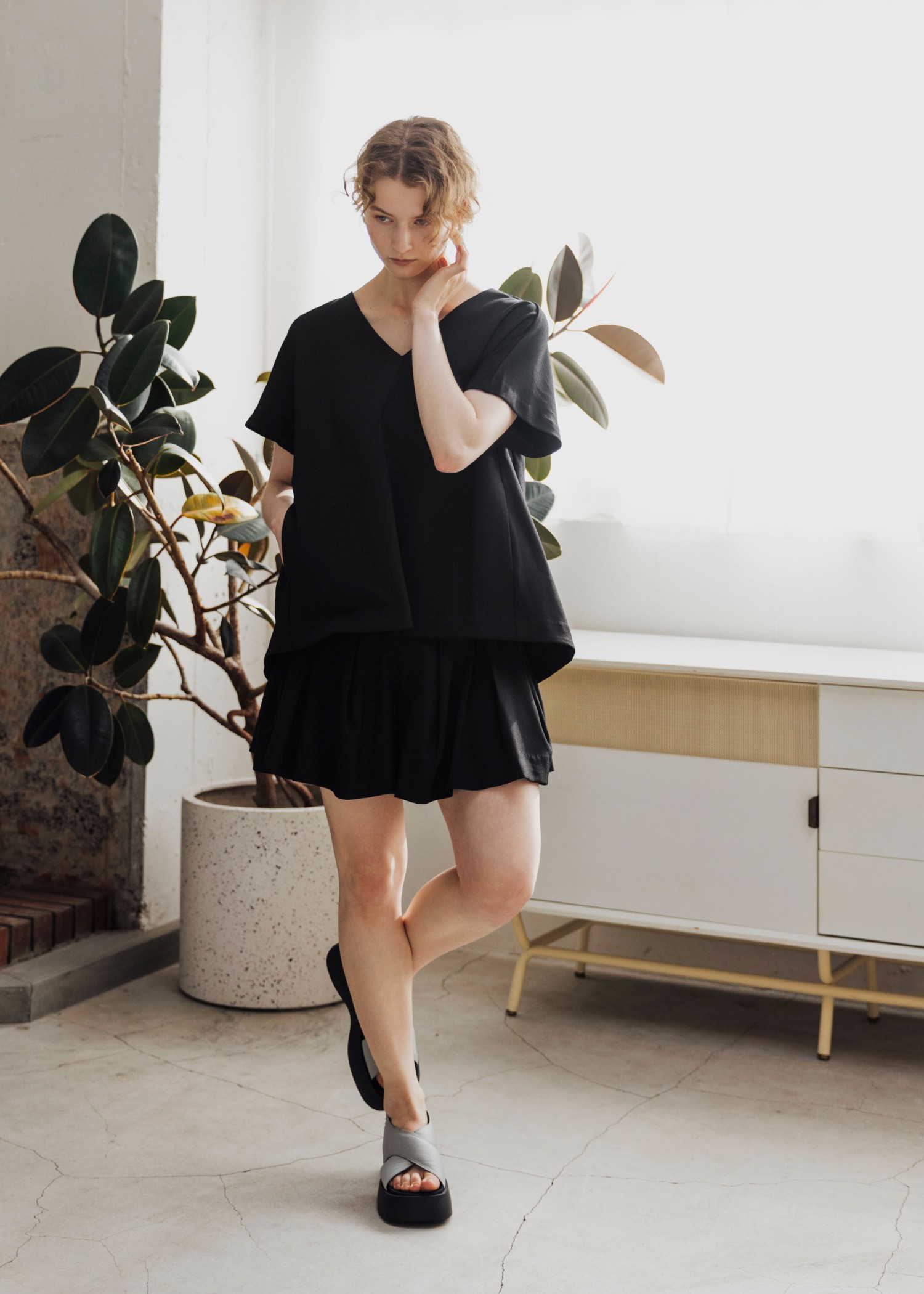 constructive tuck culottes S/PT