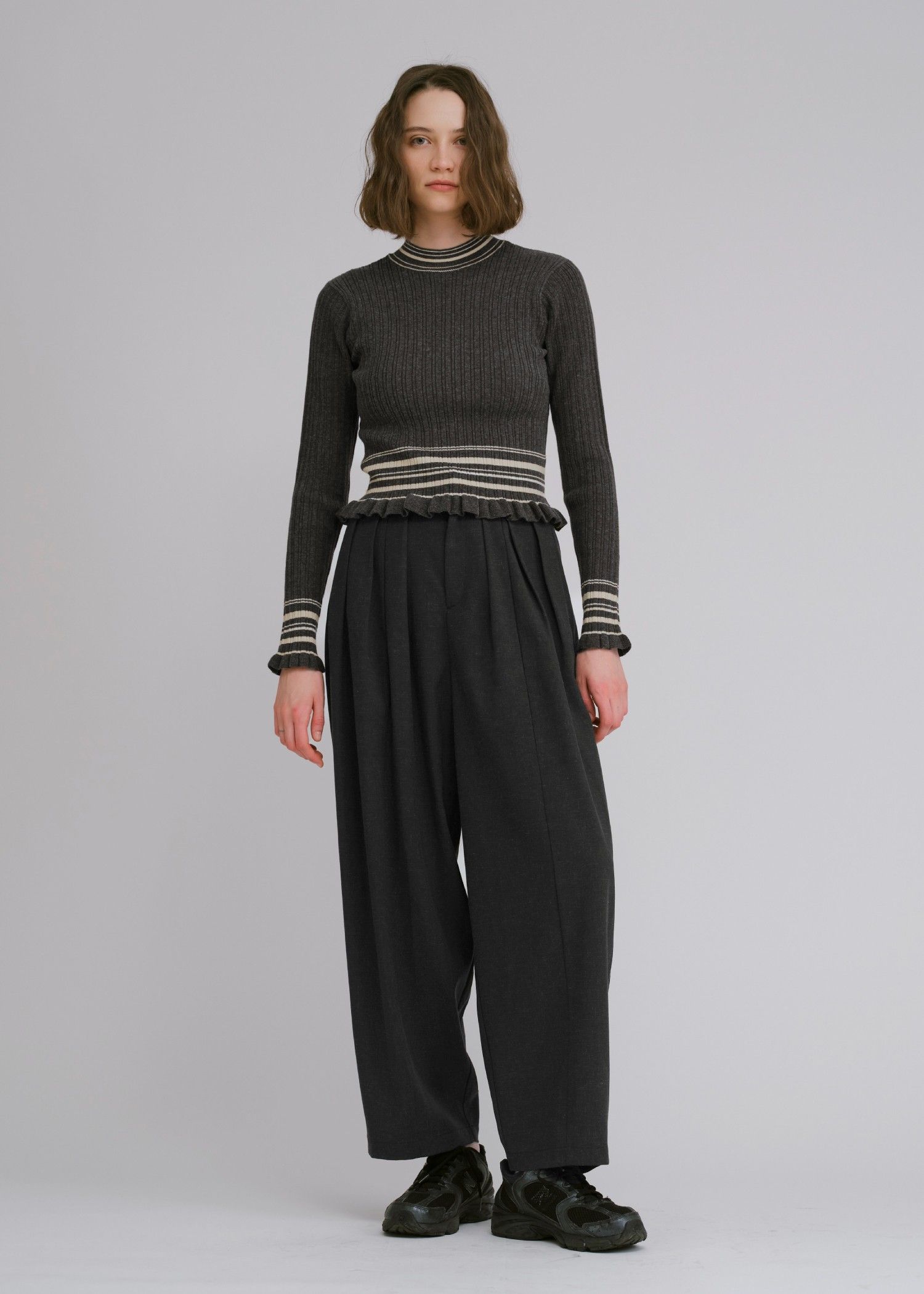 slub mix tuck wide panel PT